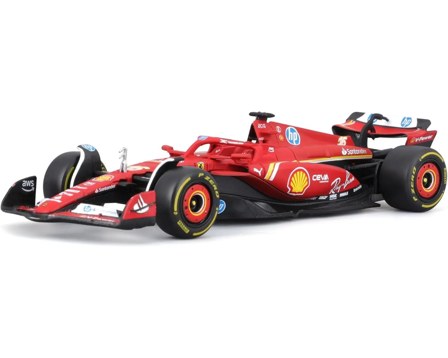 Bburago 18-36844L - Modellauto - Ferrari SF-24 Imola Leclerc #16 (Maßstab 1:43)