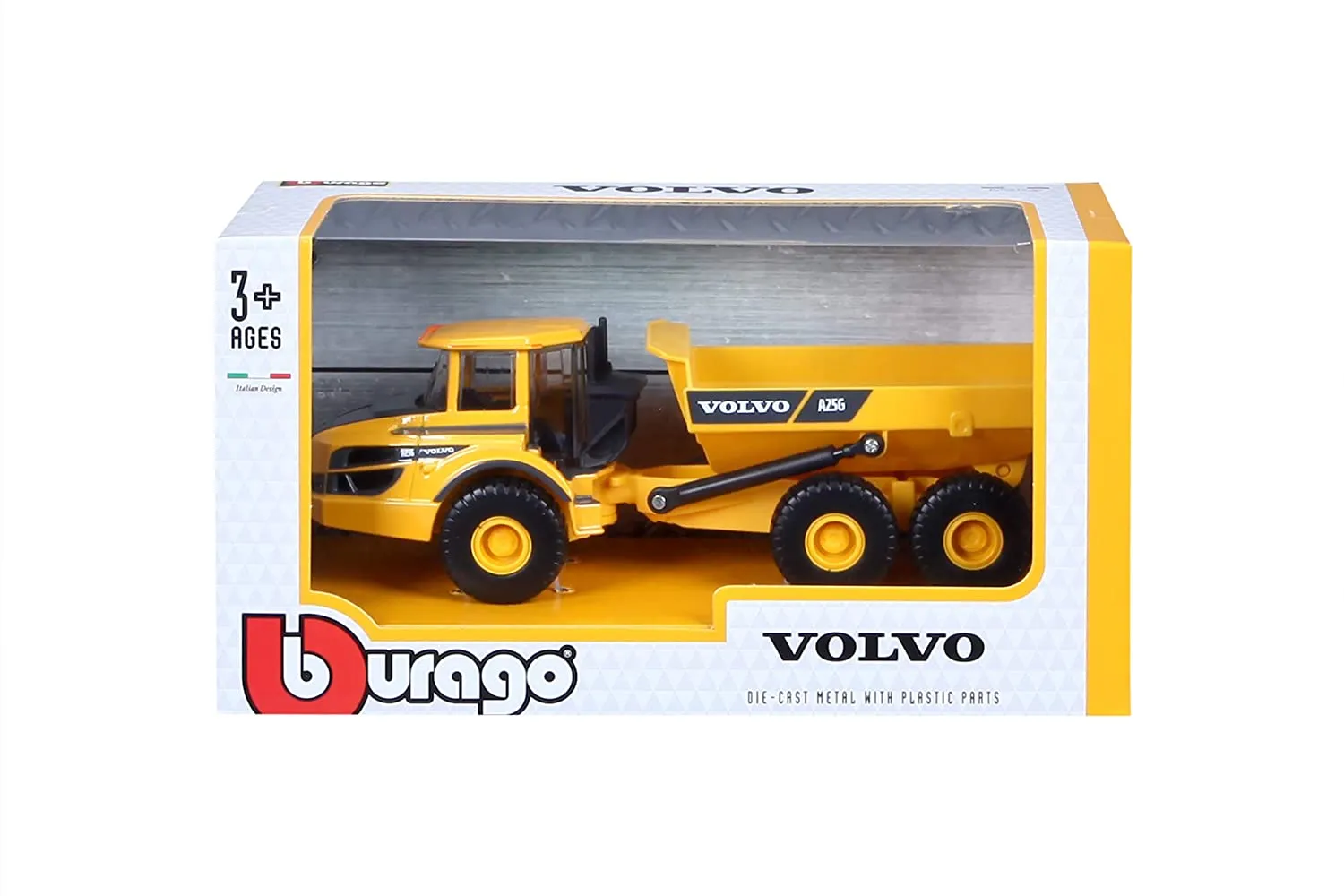 Bburago 18-32085 - Spielzeugfahrzeug - Volvo Muldenkipper A25G (Maßstab 1:50)
