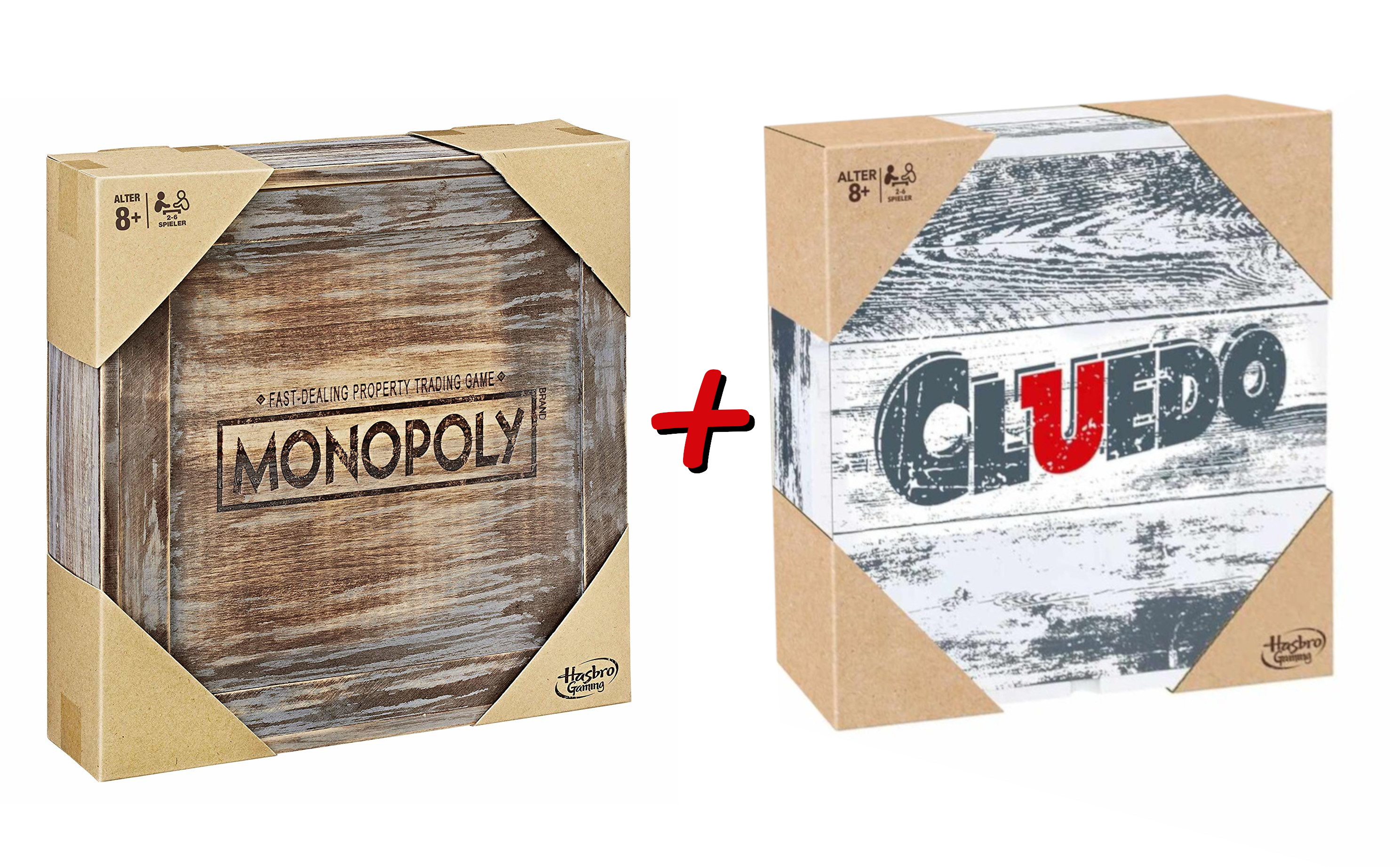 Monopoly Holz Sonderedition + Cluedo Rustikal