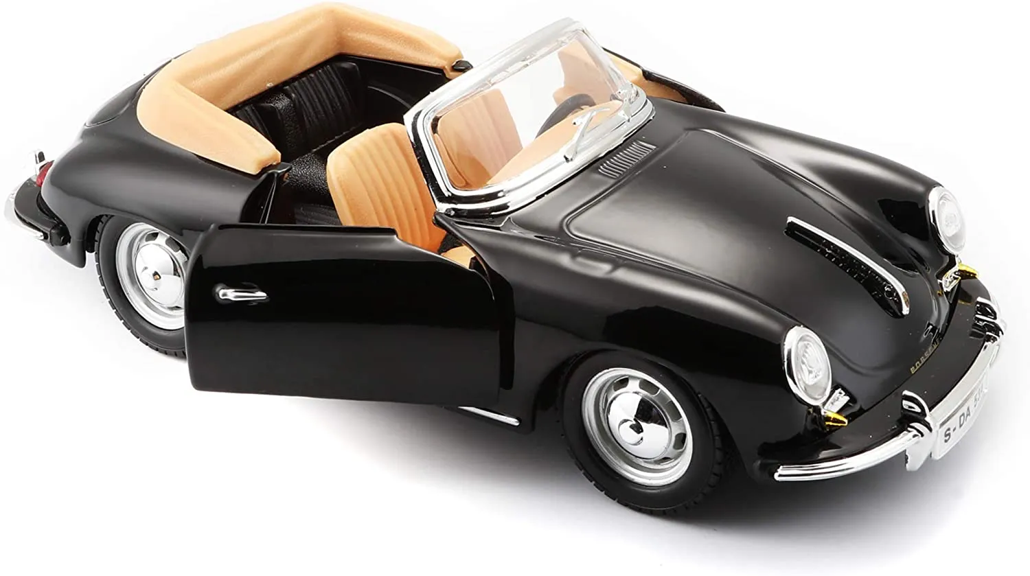 Bburago 18-22078 - Modellauto - Porsche 356B Cabrio 1961 (schwarz, Maßstab 1:24)