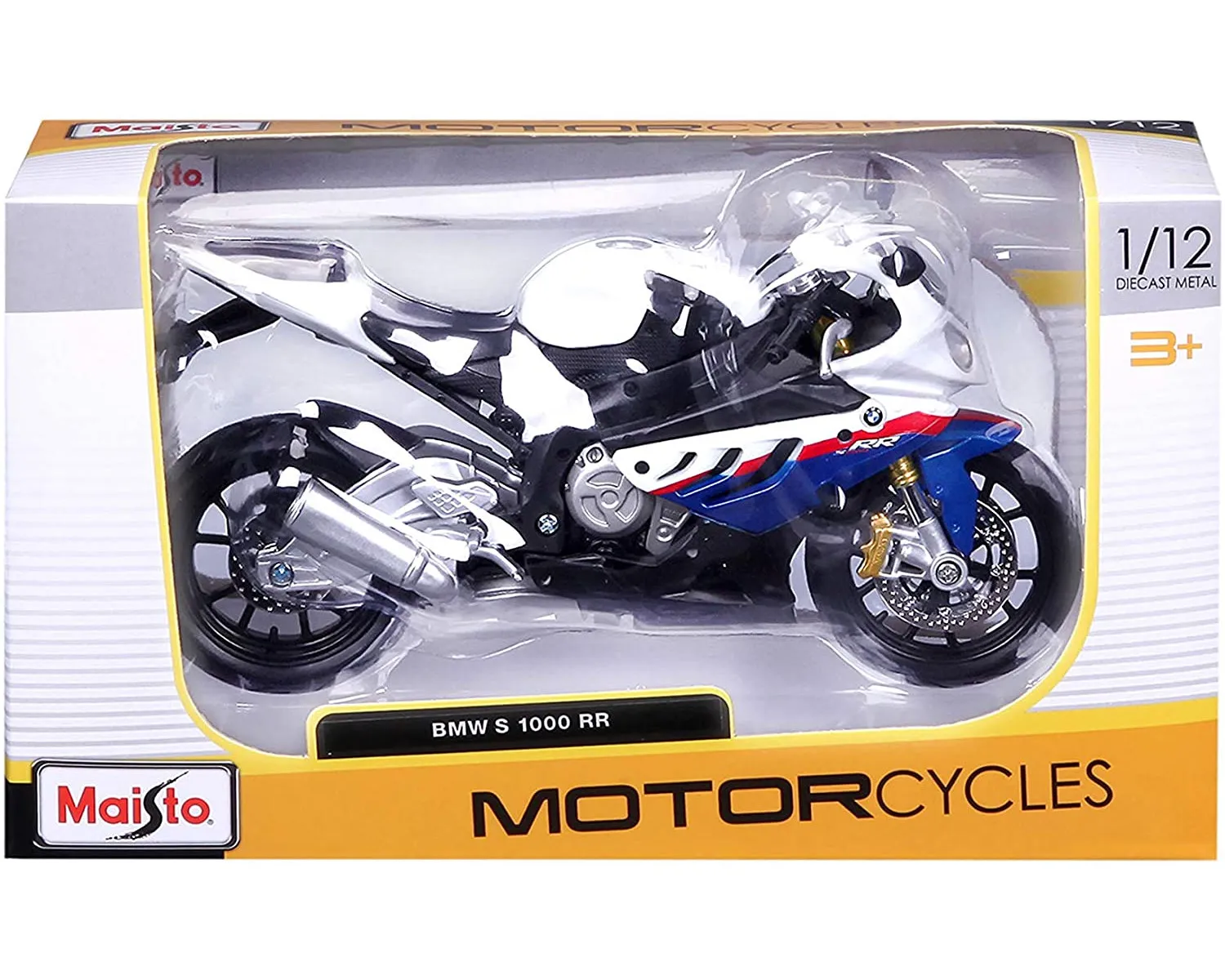 Maisto - Modellmotorrad - BMW S 1000 RR (weiß-blau, Maßstab 1:12)