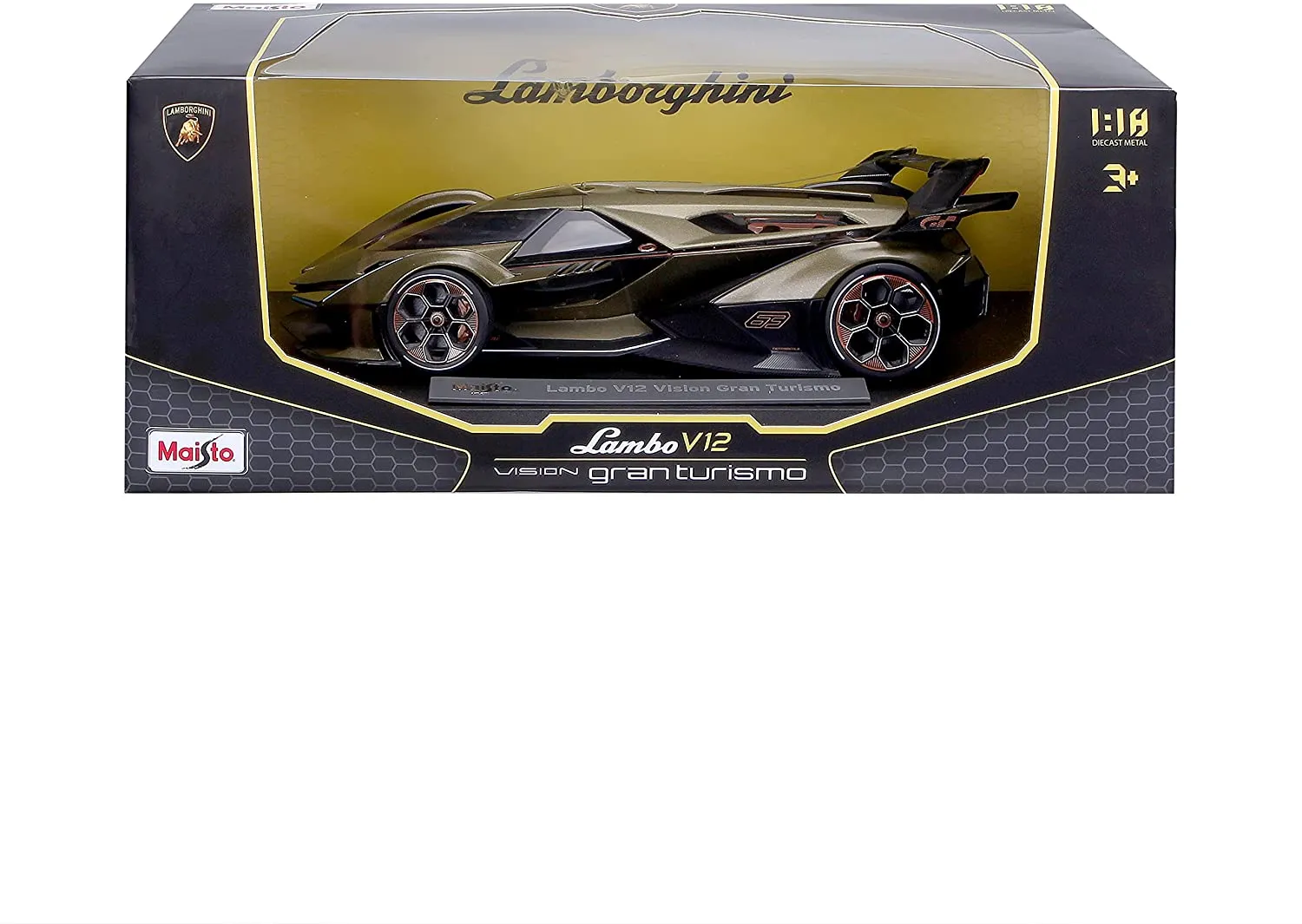 Maisto 36454 - Modellauto - Lamborghini V12 Vision Grand Turismo (grün, Maßstab 1:18)