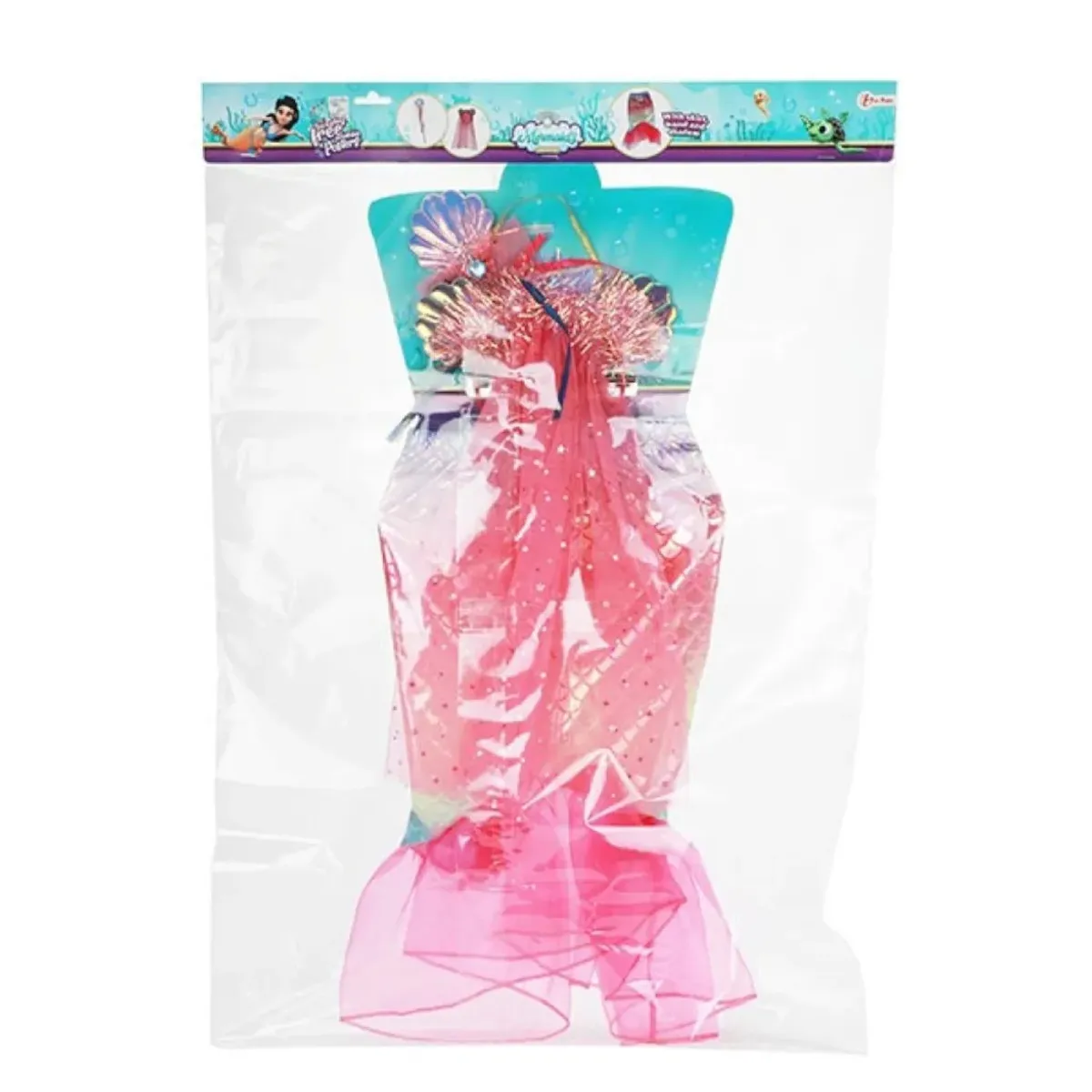 Toi-Toys - Kinderkostüm - Mermaids Verkleidungsset Meerjungfrau (Kleid, Diadem, Zauberstab)