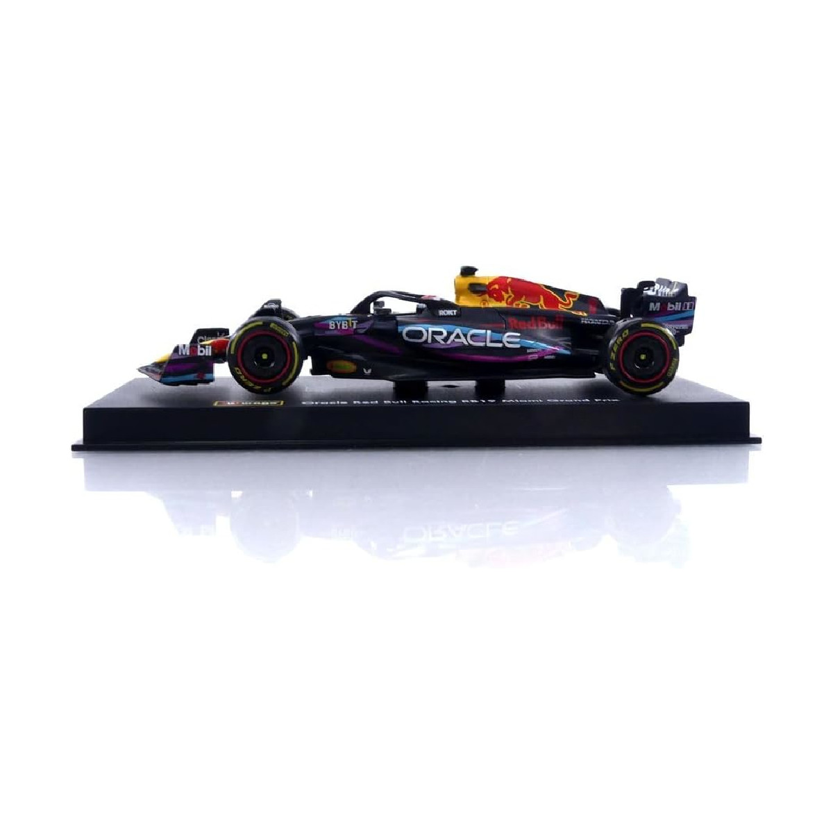Bburago 18-38083V1 - Modellauto - F1 Red Bull RB19 '23 #1 Verstappen Miami GP (mit Helm, Maßstab 1:43)