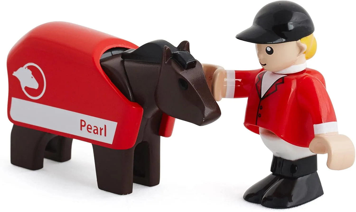 BRIO World 33793 - Pferd mit Reiter, Bauernhof Tiere