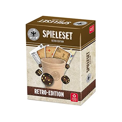 ASS - DFB Retro Spieleset, mit Leder Würfelbecher