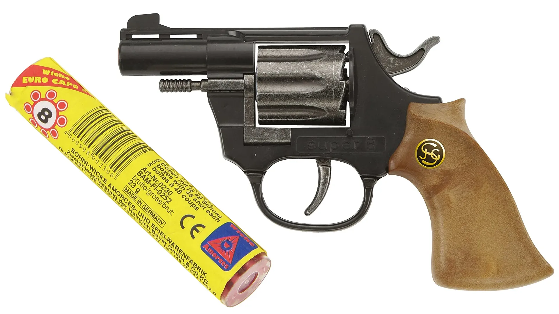 Schrödel 102 0108 - Spielzeugpistole - Super 8, 8 Schuss