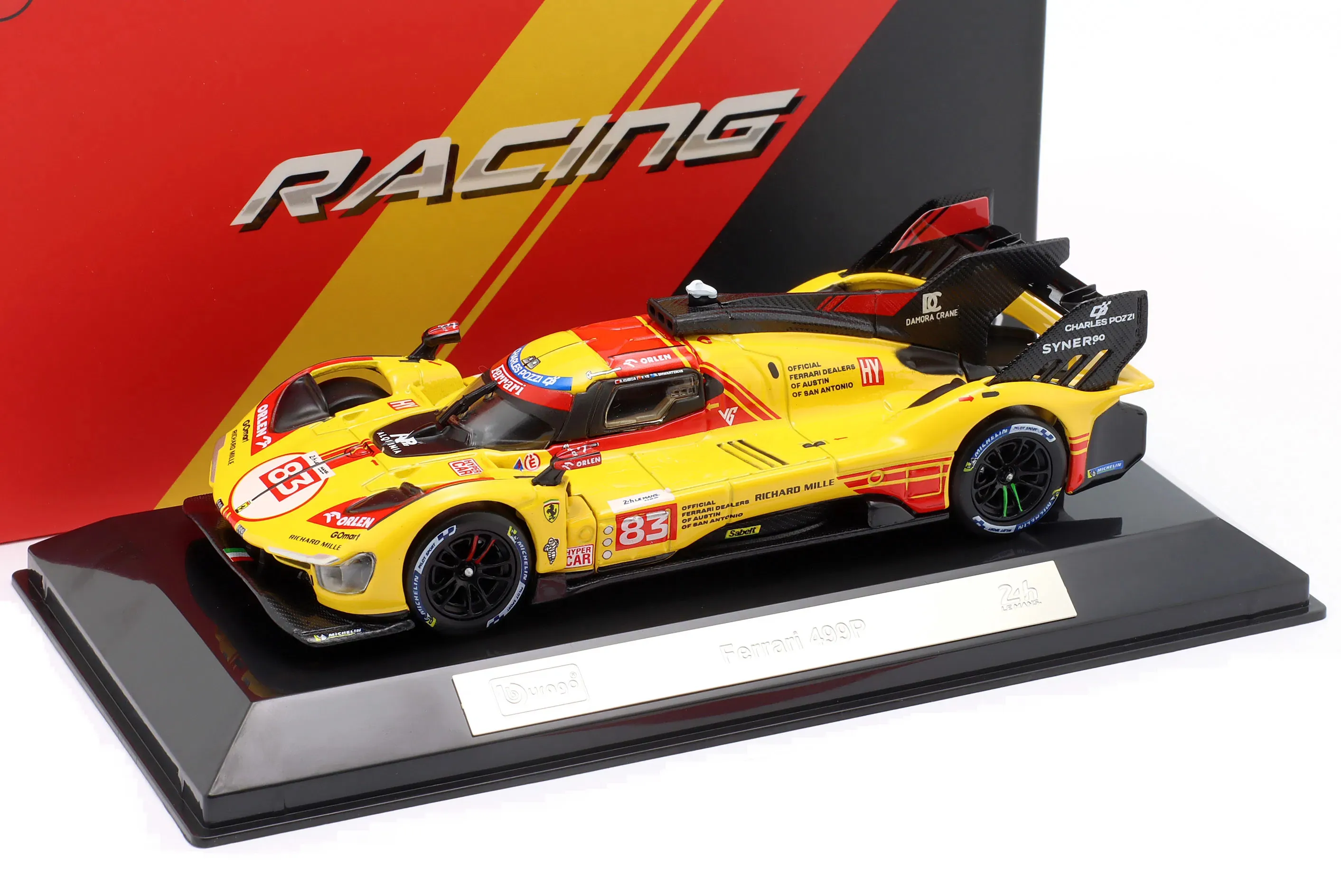 Bburago 18-36317 - Modellauto - Ferrari 499P LMH #83 '24 (Maßstab 1:43) Hardcase