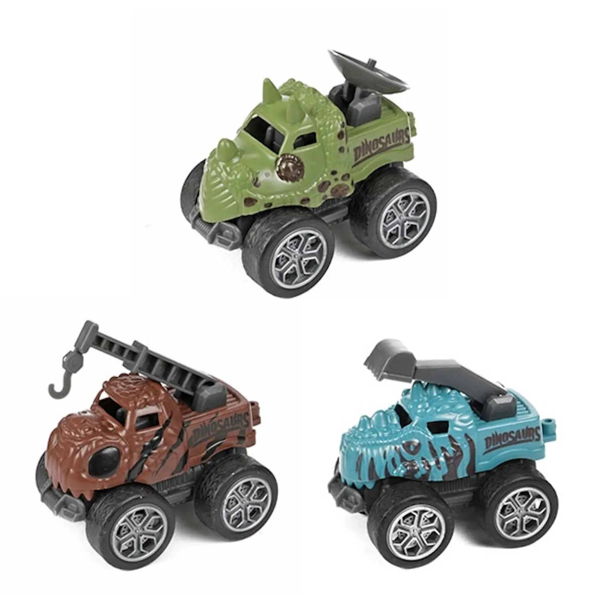 Toi-Toys - WORLD OF DINOSAURS - Dinotruck mit 3 Rückzugautos