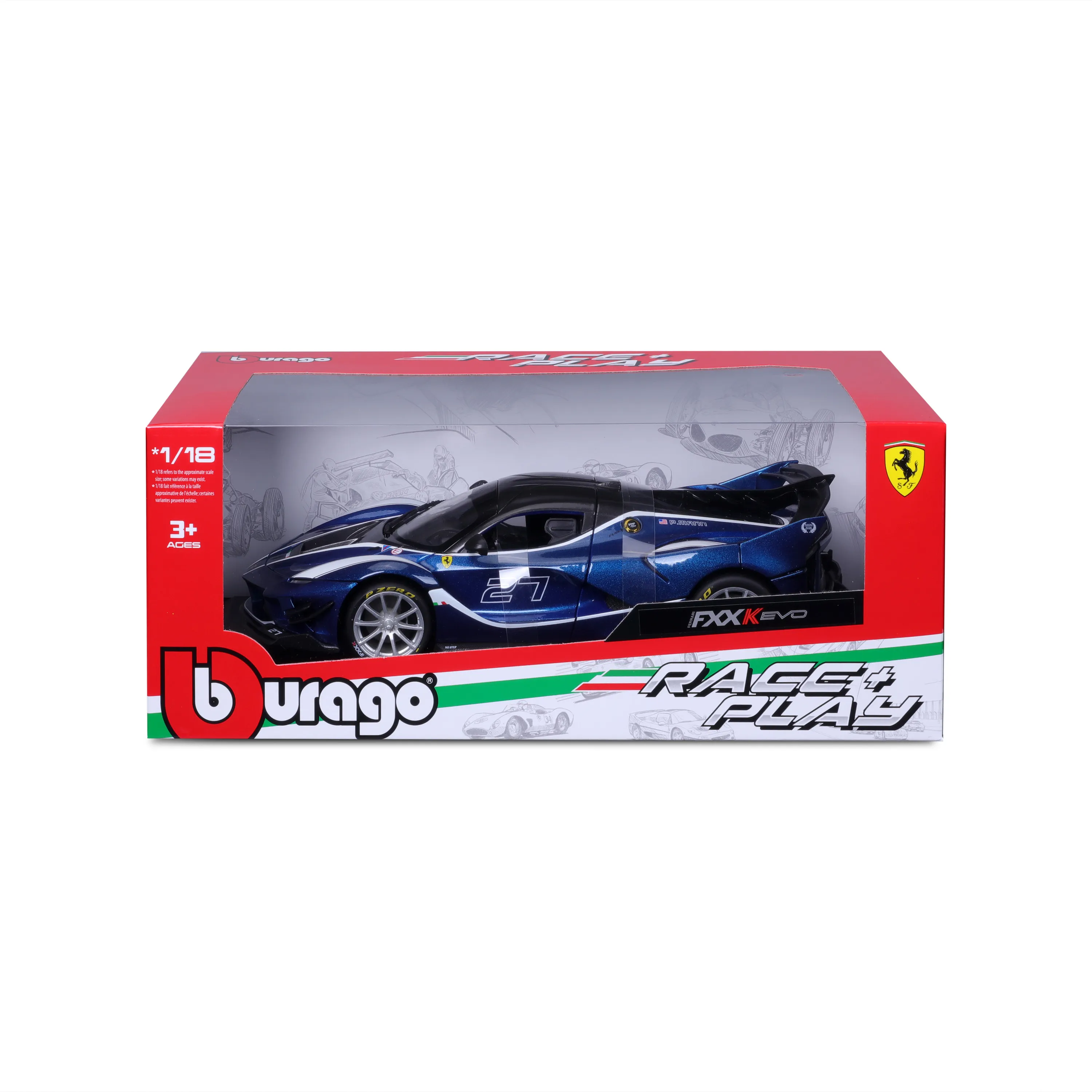 Bburago 18-16012 - Modellauto - Ferrari FXX-K Evo '17 Peter Mann #27 Tour de France (blau, Maßstab 1:18)