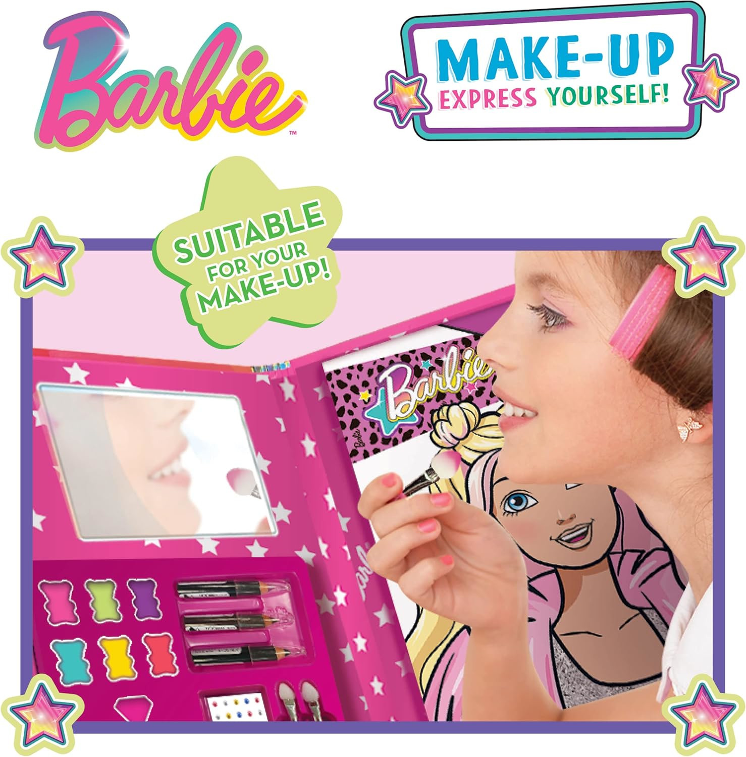 Lisciani 12938 - Barbie Sketch Book Make Up Goal