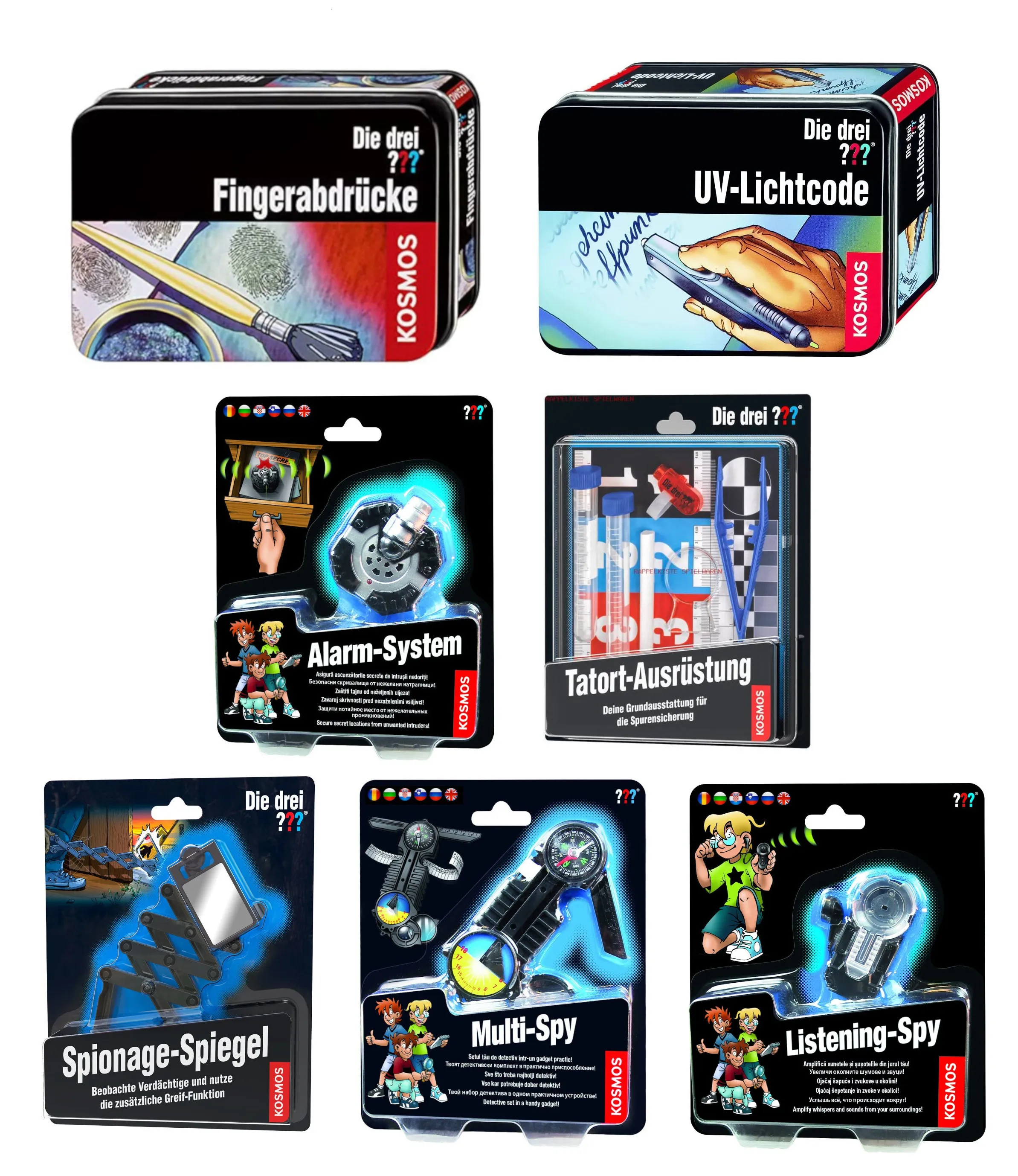 Kosmos - Die Drei ??? Fragezeichen - großes Detektiv-Set (7-teilig)