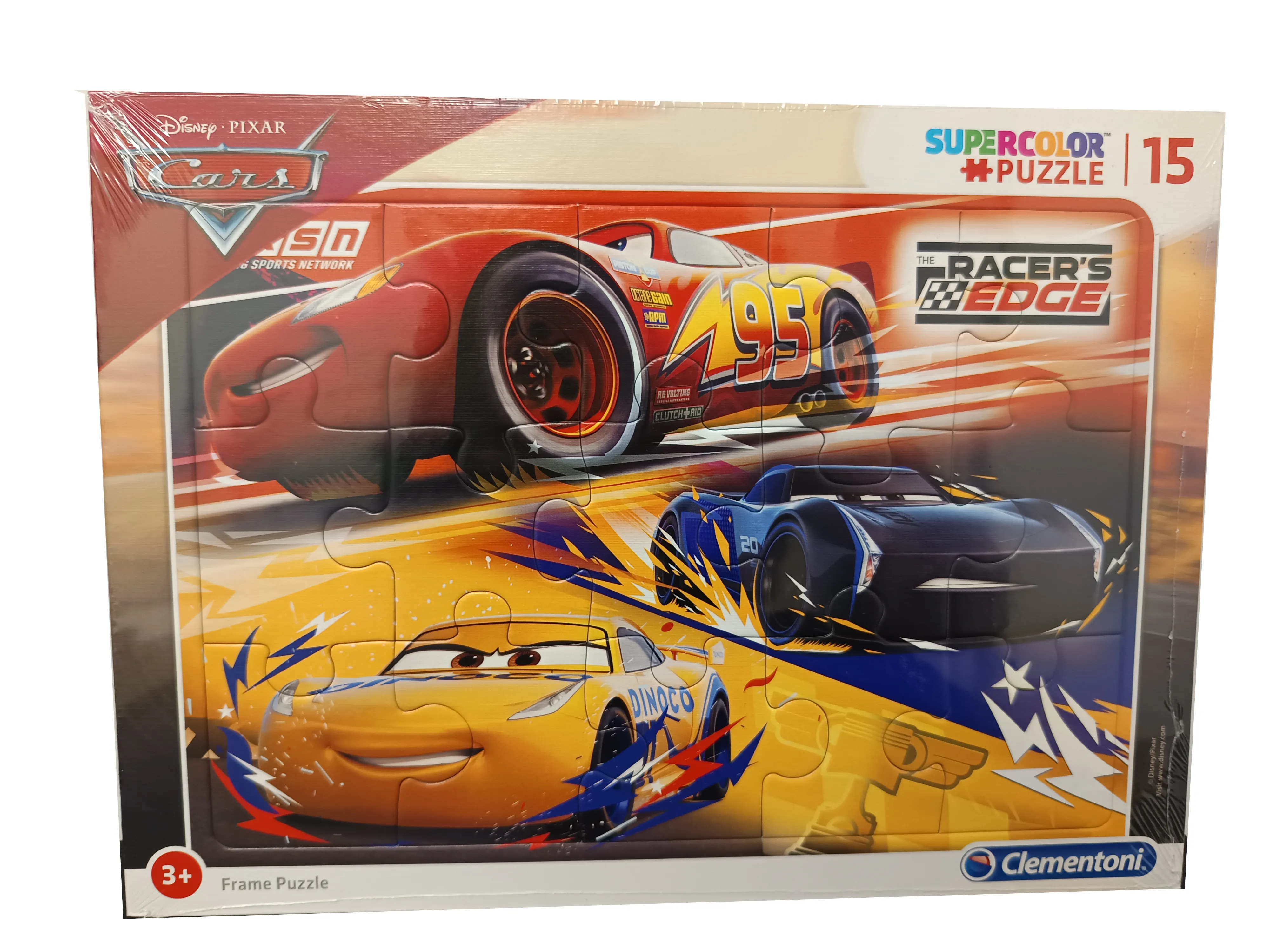 Clementoni 22232 - Supercolor Puzzle 2er Set - Cars (15 Teile) 2 Motive