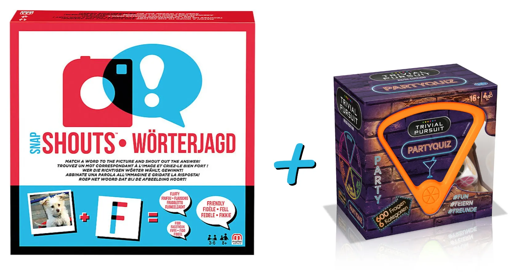 Partyspiele 2er Set: Snapshouts Wörterjagd + Trivial Pursuit Partyquiz
