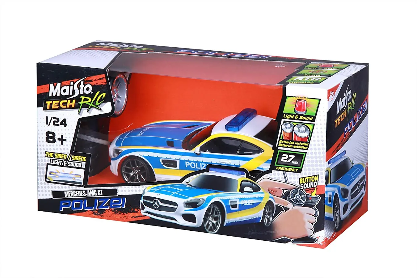 Maisto Tech 81527 - Ferngesteuertes Auto - Mercedes AMG GT Polizei (Maßstab 1:24)
