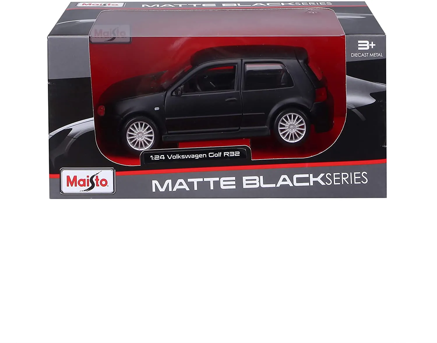 Maisto 31290 - Modellauto - Volkswagen Golf R32 (matt schwarz, Maßstab 1:24)