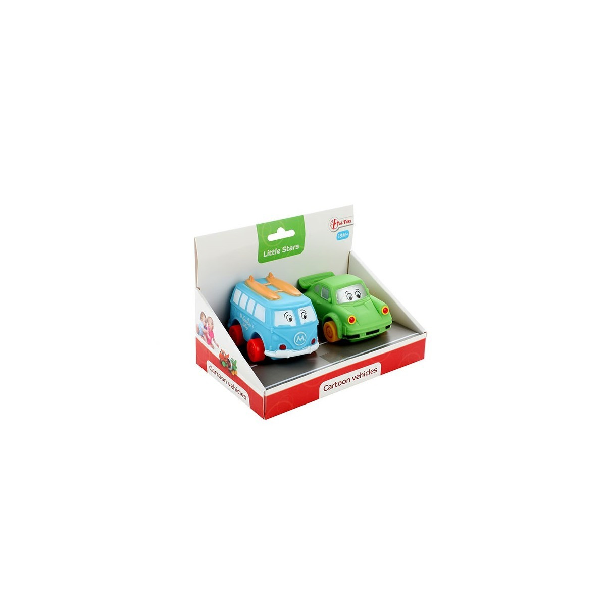 Toi-Toys - LITTLE STARS - 2 weiche PVC-Autos - Cartoon vehicles Toi-Toys - LITTLE STARS - 2 weiche PVC-Autos - Cartoon vehicles