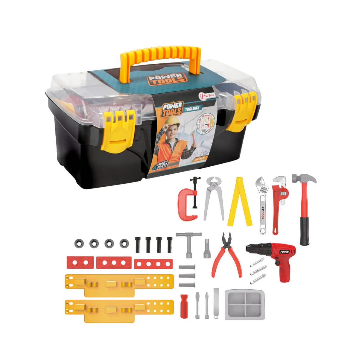 Toi-Toys POWER TOOLS Werkzeugkasten 35-tlg