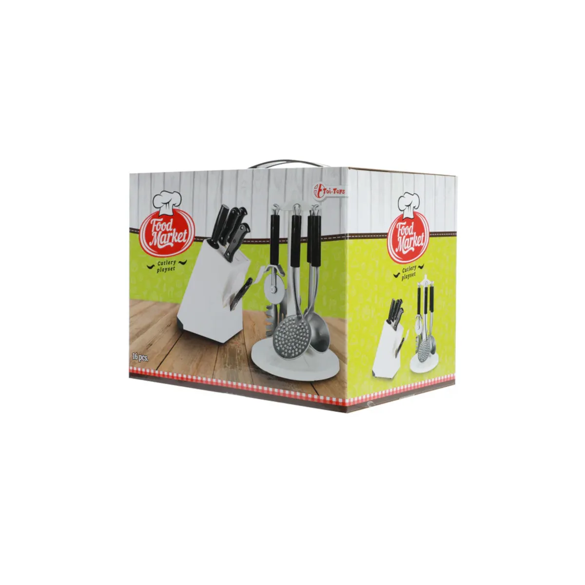 Toi-Toys 13965A - FOOD MARKET Küchenutensilien & Messerset (16-teilig)