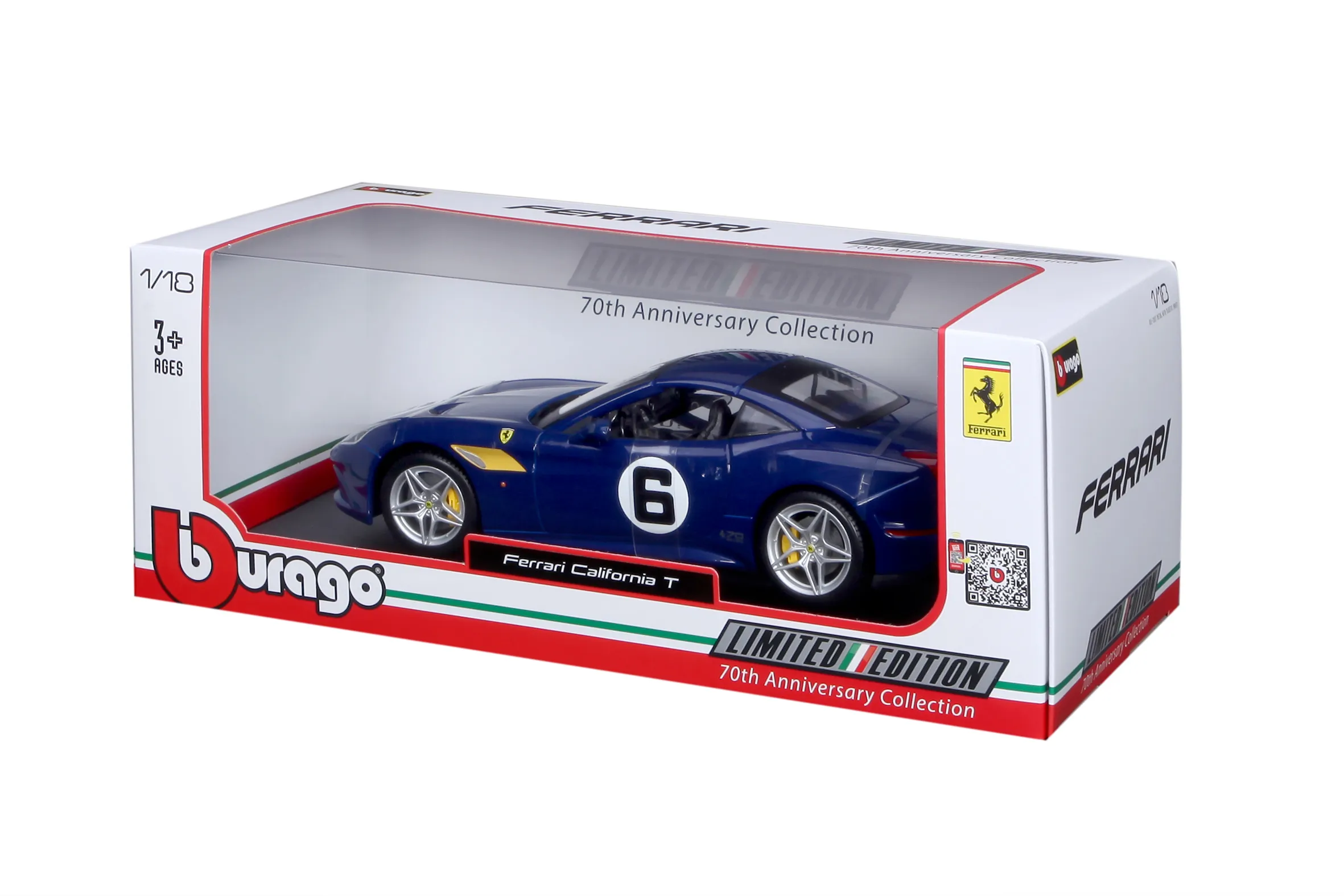 Bburago 18-76104 - Modellauto - Ferrari California T The Sunoco (blau, Maßstab 1:18)