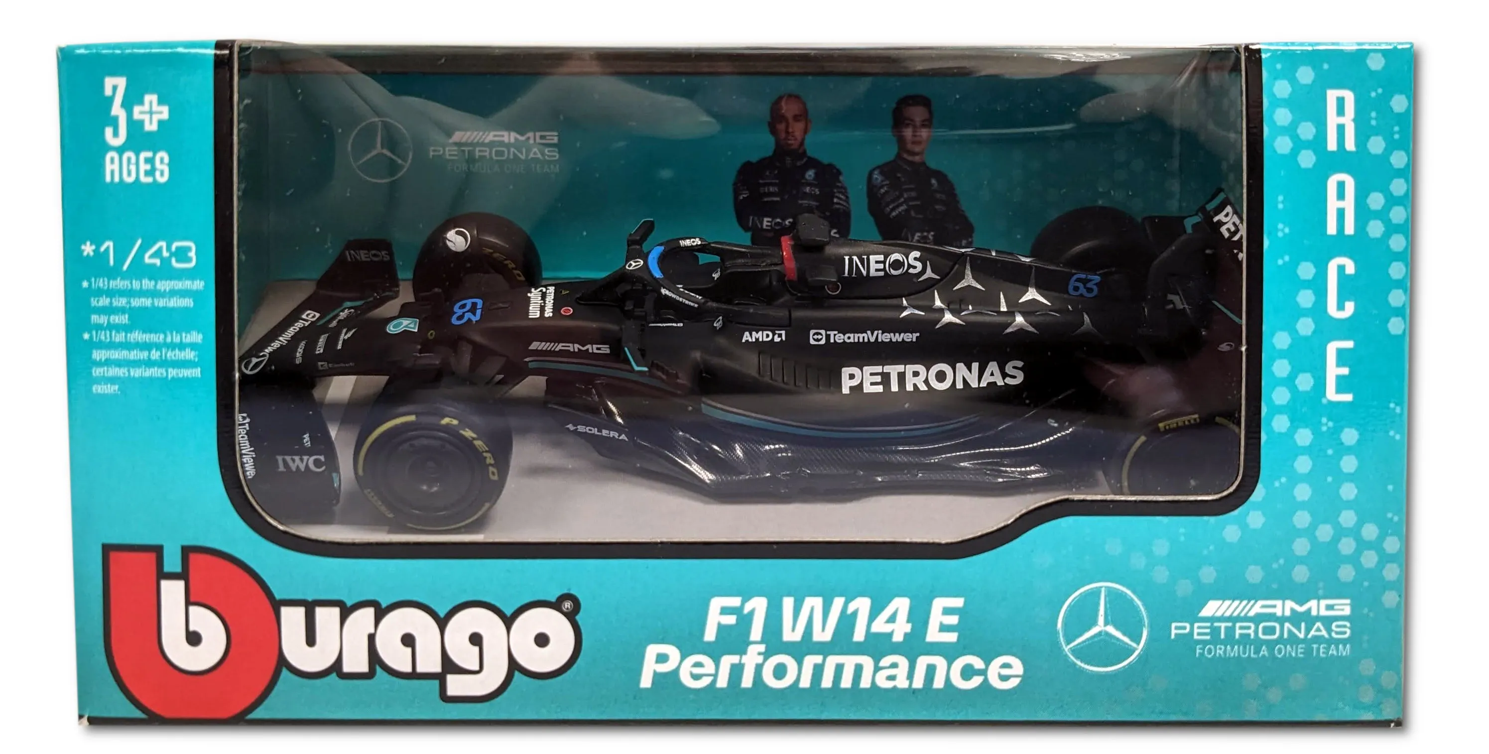 Bburago 18-38080R - Modellauto - F1 Mercedes AMG W14 '23 #63 Russel (Maßstab 1:43)
