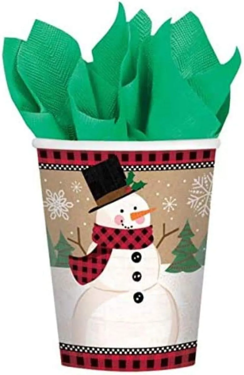 Amscan 581679 - Pappbecher - Winter Wonderland (8 Stück, 266ml)