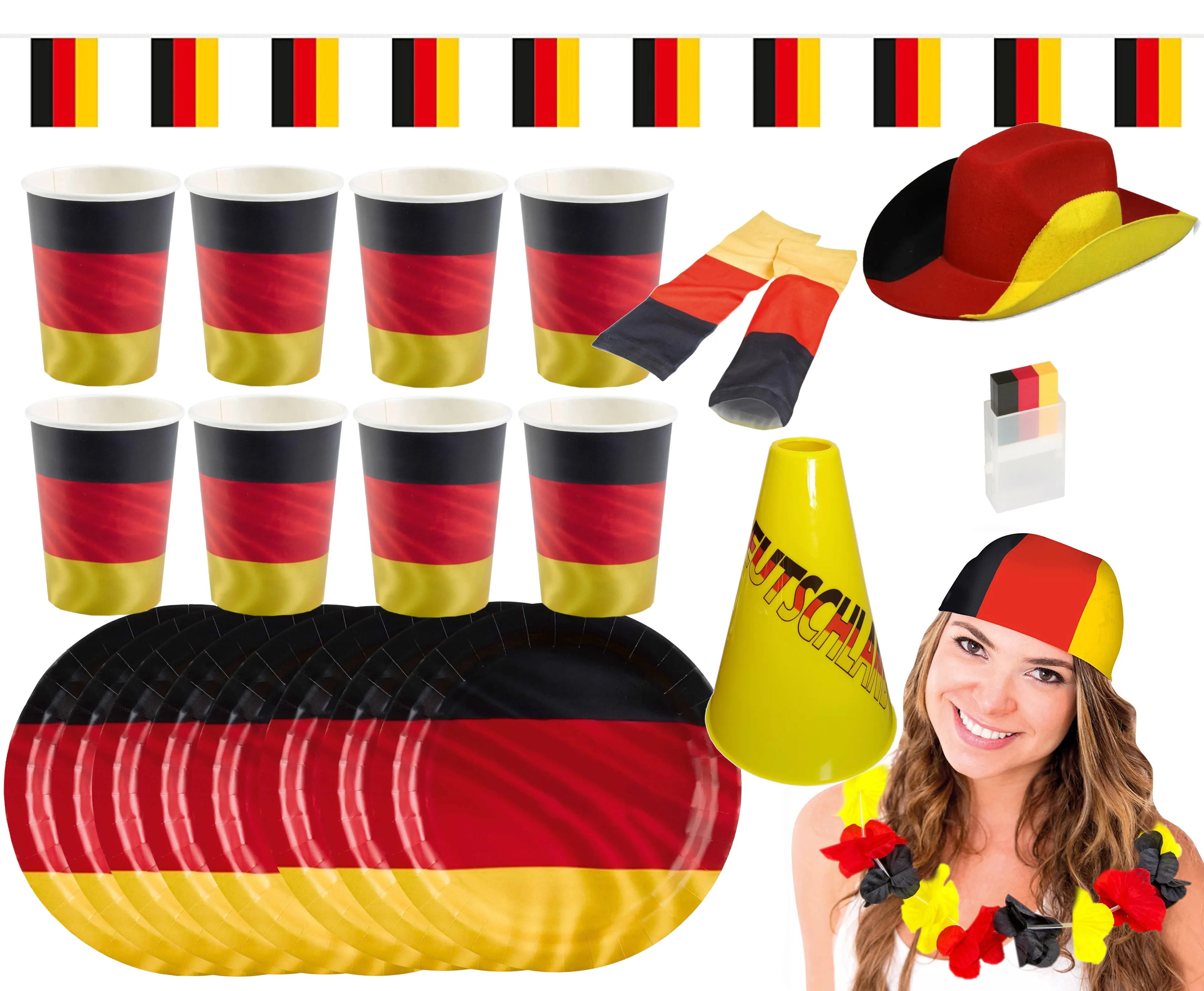 Amscan - Großes Deutschland Fan-Set (24-teilig)
