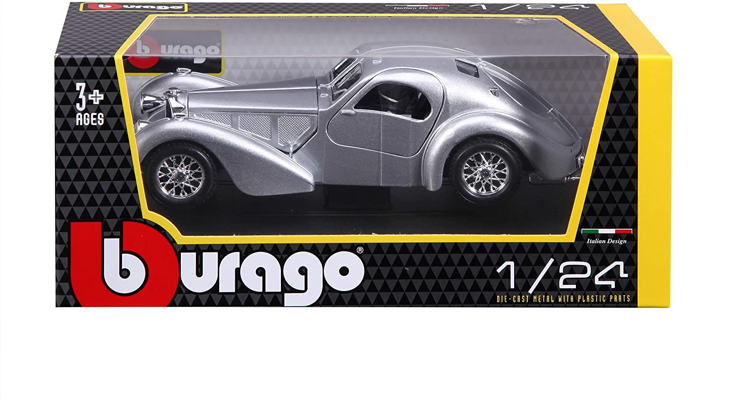 Bburago 18-22092 - Modellauto -  Bugatti Atlantic (silber, Maßstab 1:24) 