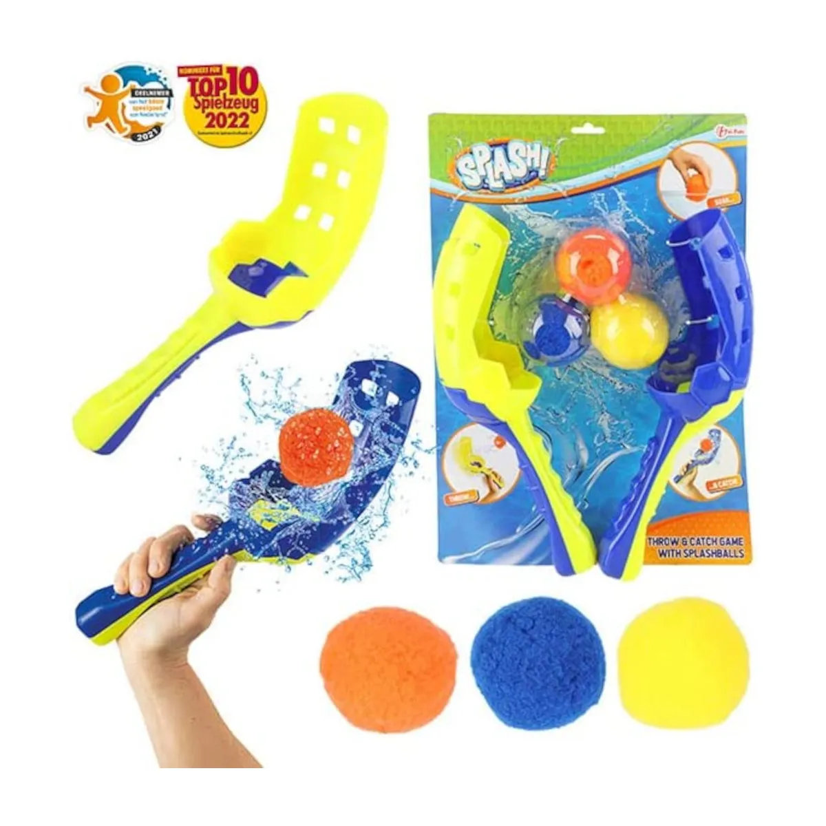 Toi-Toys - SPLASH Wasser Ballfangspiel (2 Fangschaufeln + 3 Bälle)