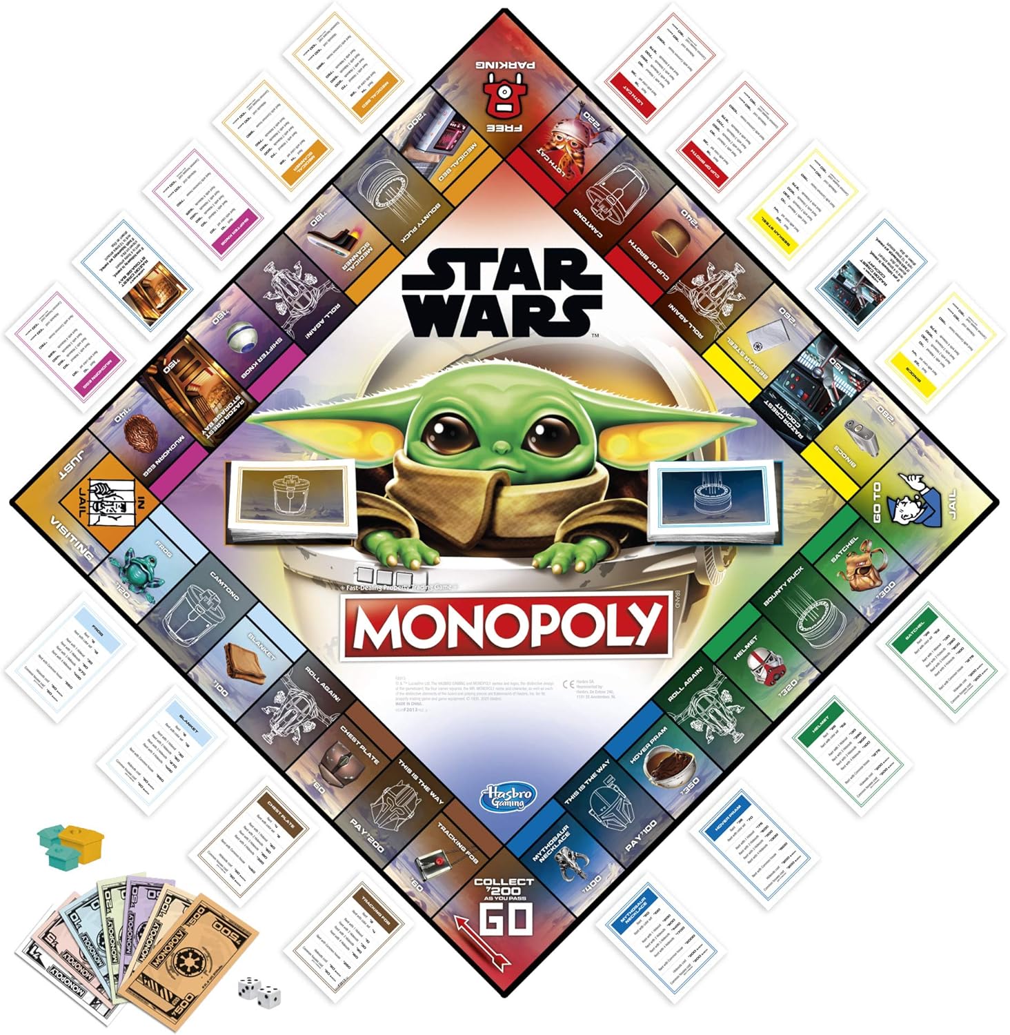 Hasbro F2013 - Brettspiel - Monopoly Star Wars Mandalorian (Englisch)