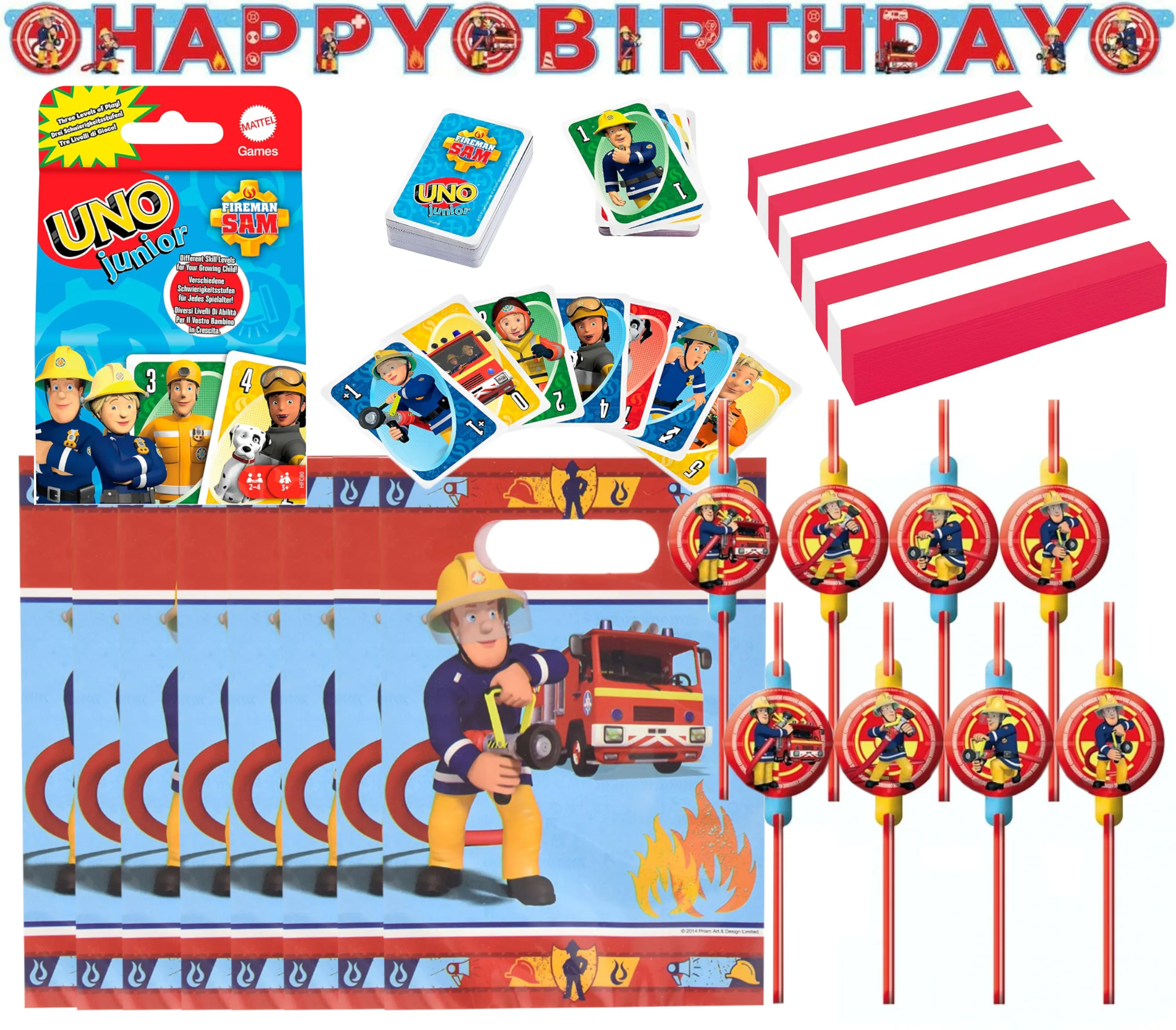 Feuerwehrmann Sam - Kindergeburtstags-Set (38-teilig)