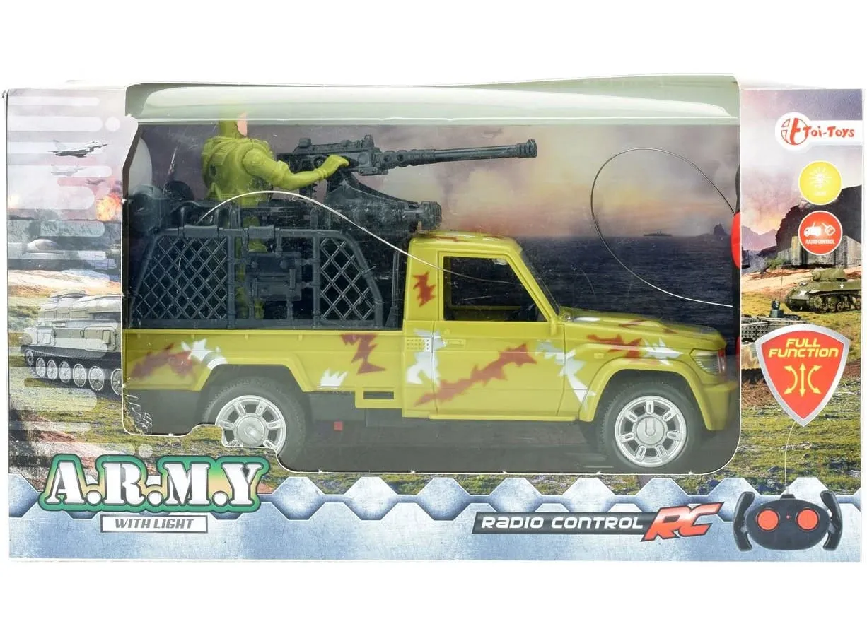 Toi-Toys - Ferngesteuertes Fahrzeug - Alfafox Militär Jeep mit Soldat (22cm)