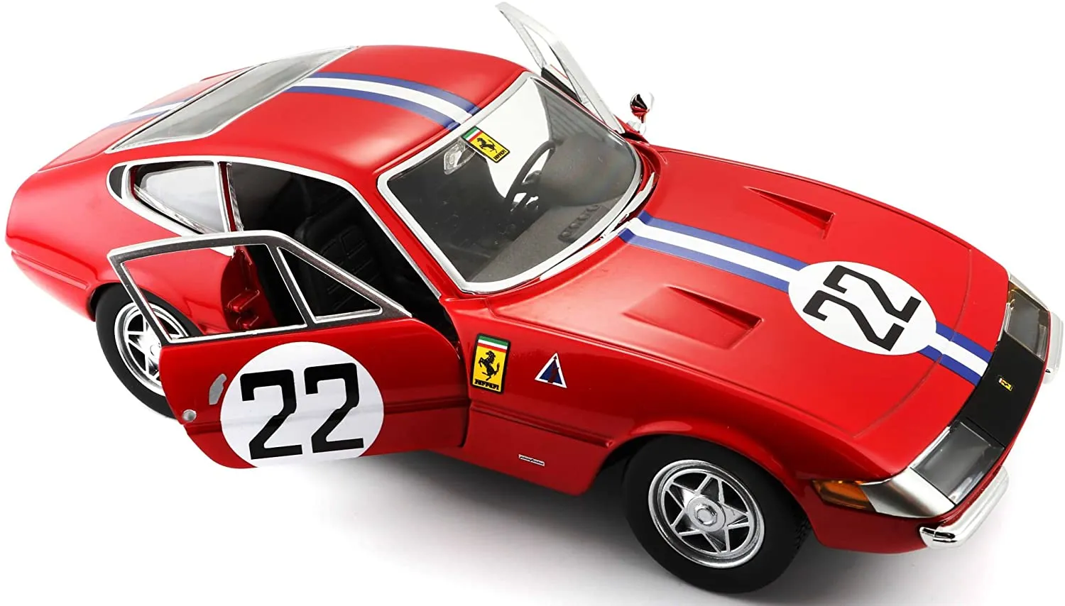 Bburago 18-26303 - Modellauto - Ferrari 365 GTB4 Competzione 1a serie (rot, Maßstab 1:24)