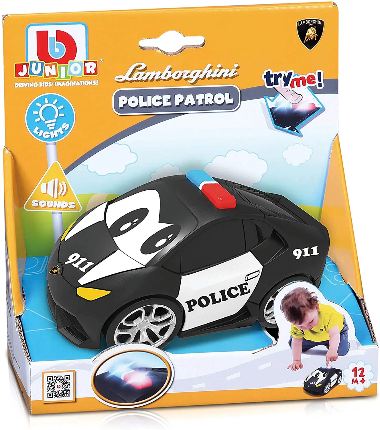 BB Junior - Spielzeugauto - Lamborghini Polizeiauto mit Licht & Sound