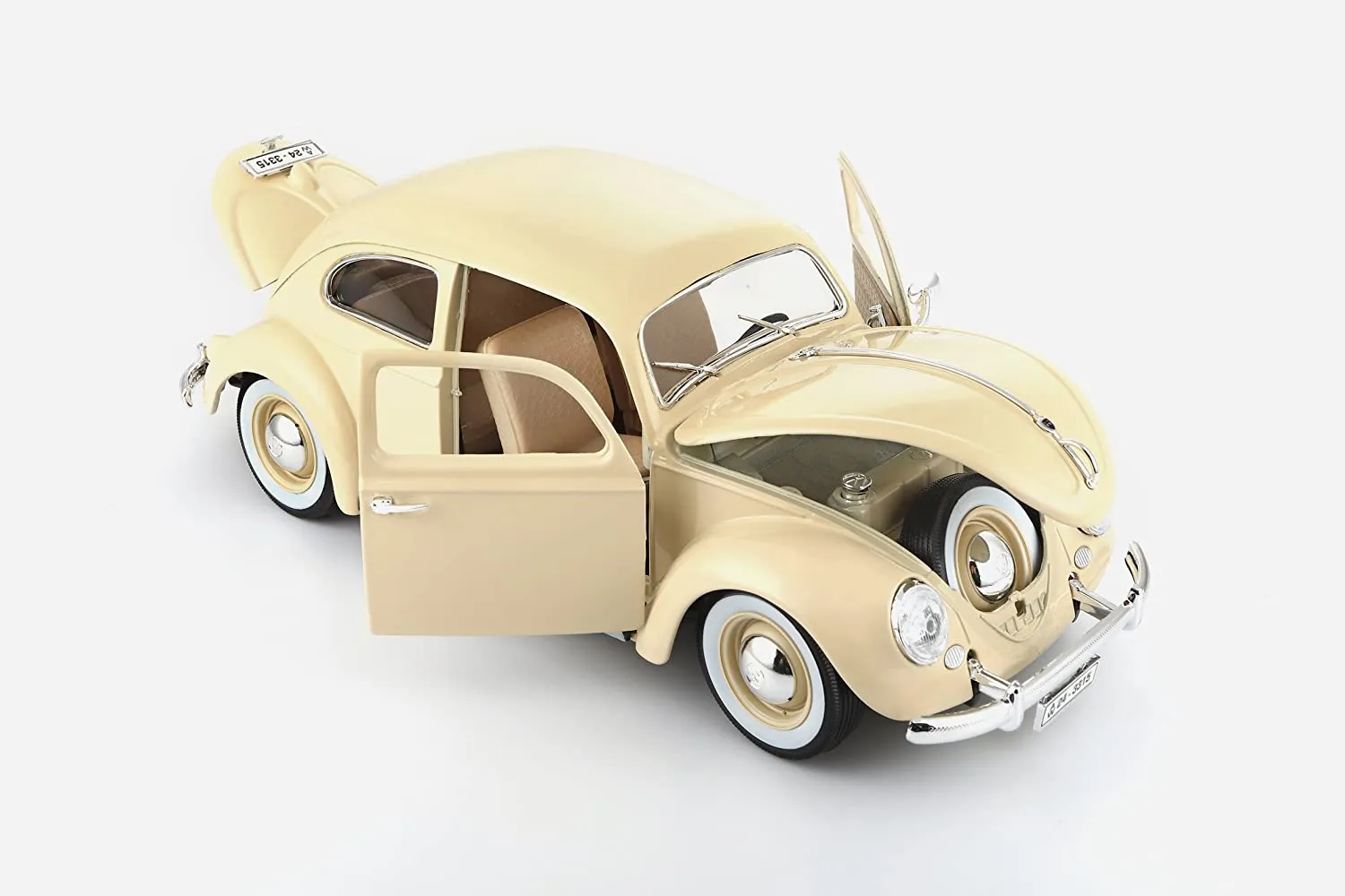 Bburago 18-12029W - Modellauto - Volkswagen Käfer-Beetle 1955 (beige, Maßstab 1:18)