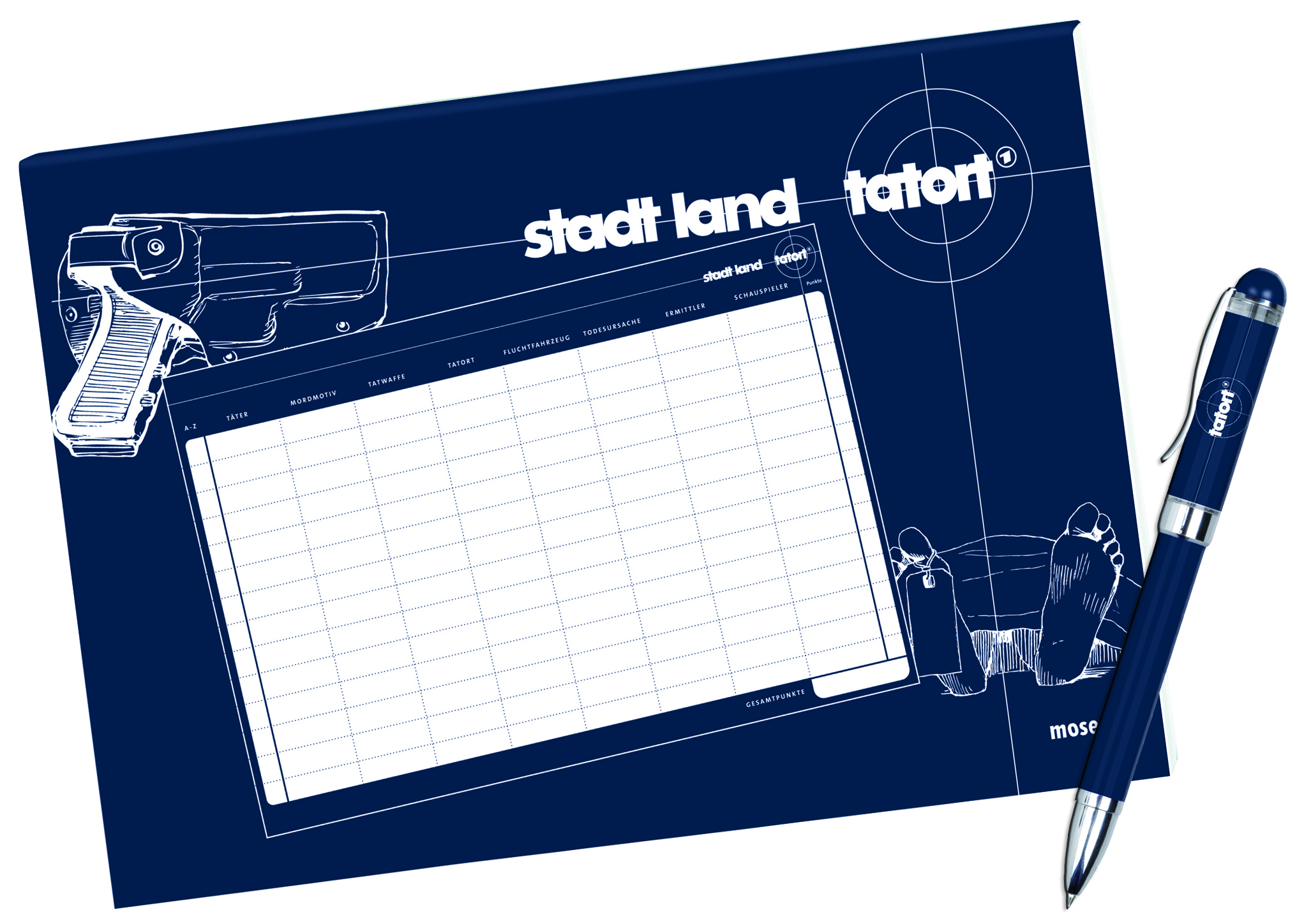 Tatort - Stadt Land Tatort + Kugelschreiber