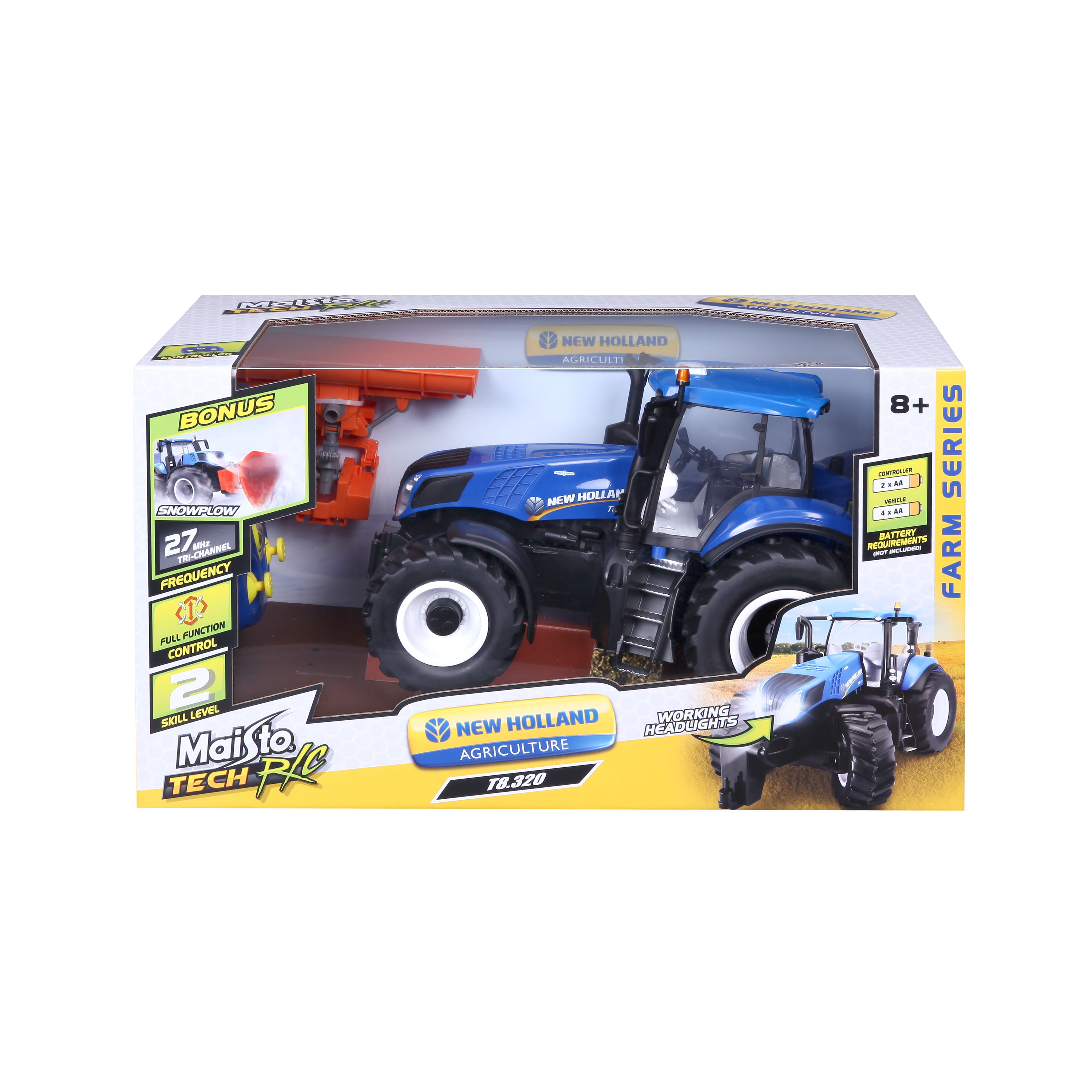 Maisto-Tech 82303 - Ferngesteuerter Traktor - New Holland T8.320 42cm, mit Schneeschieber 