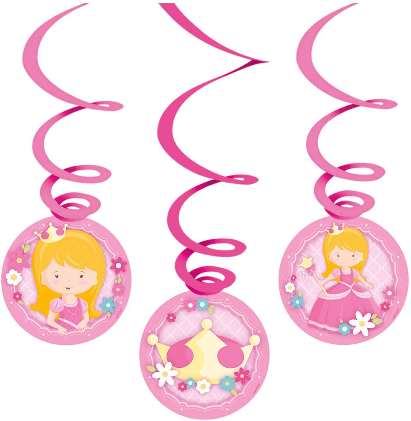 Amscan Deko Spiralen - Prinzessin (6er Pack, 80cm)