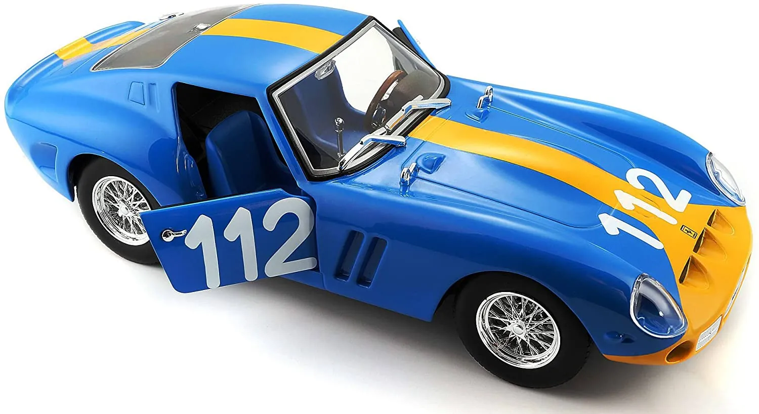 Bburago - Modellauto -  Ferrari 250 GTO #112 (hellblau, Maßstab 1:24)