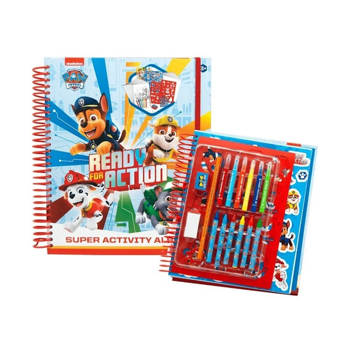 Paw Patrol - Schreibwaren-Set XL im Koffer + Malbuch mit Schablone und Aufklebern
