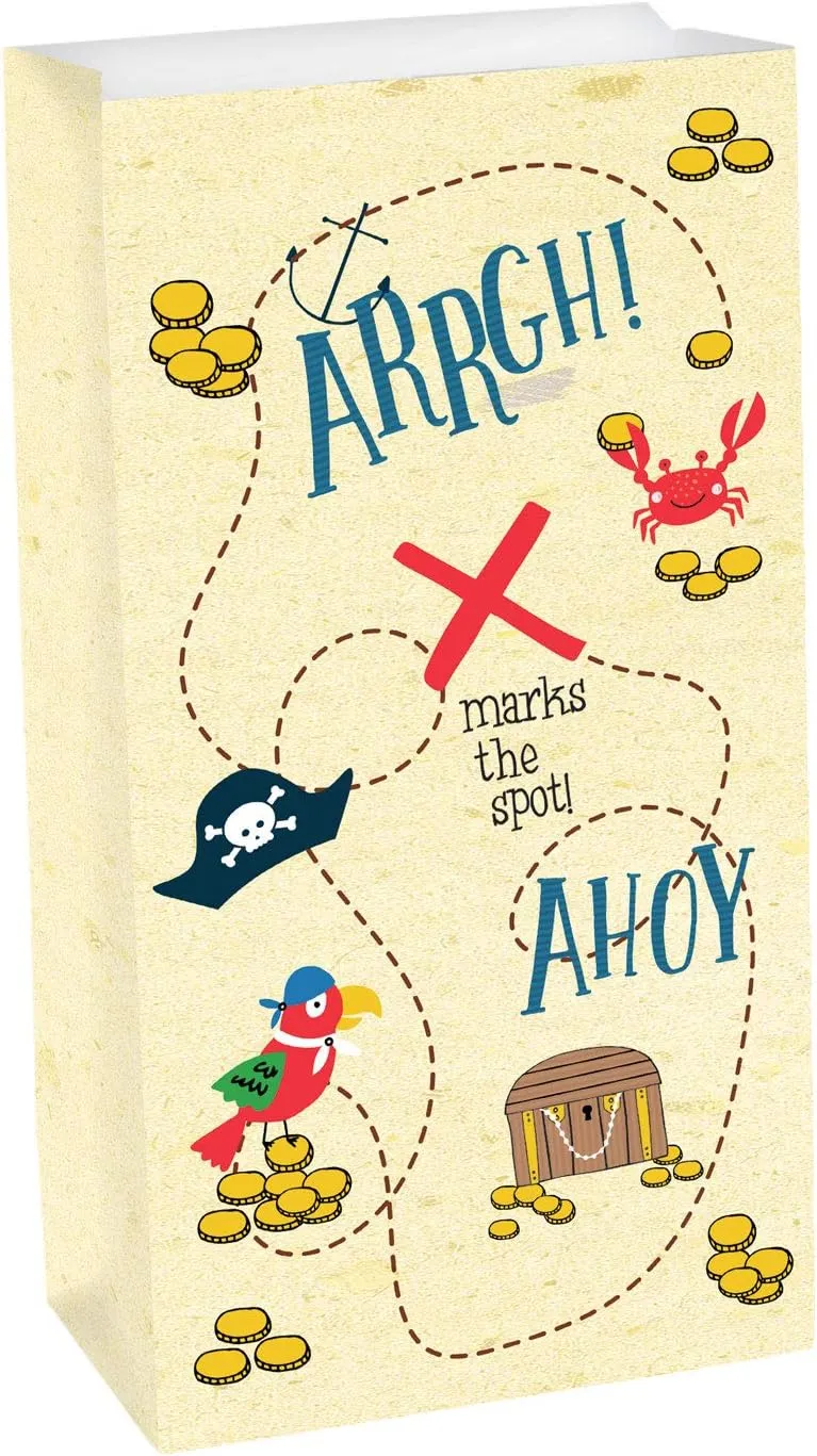 Amscan 372219 - Papiertüten - Ahoi, Happy Birthday (8 Stück)