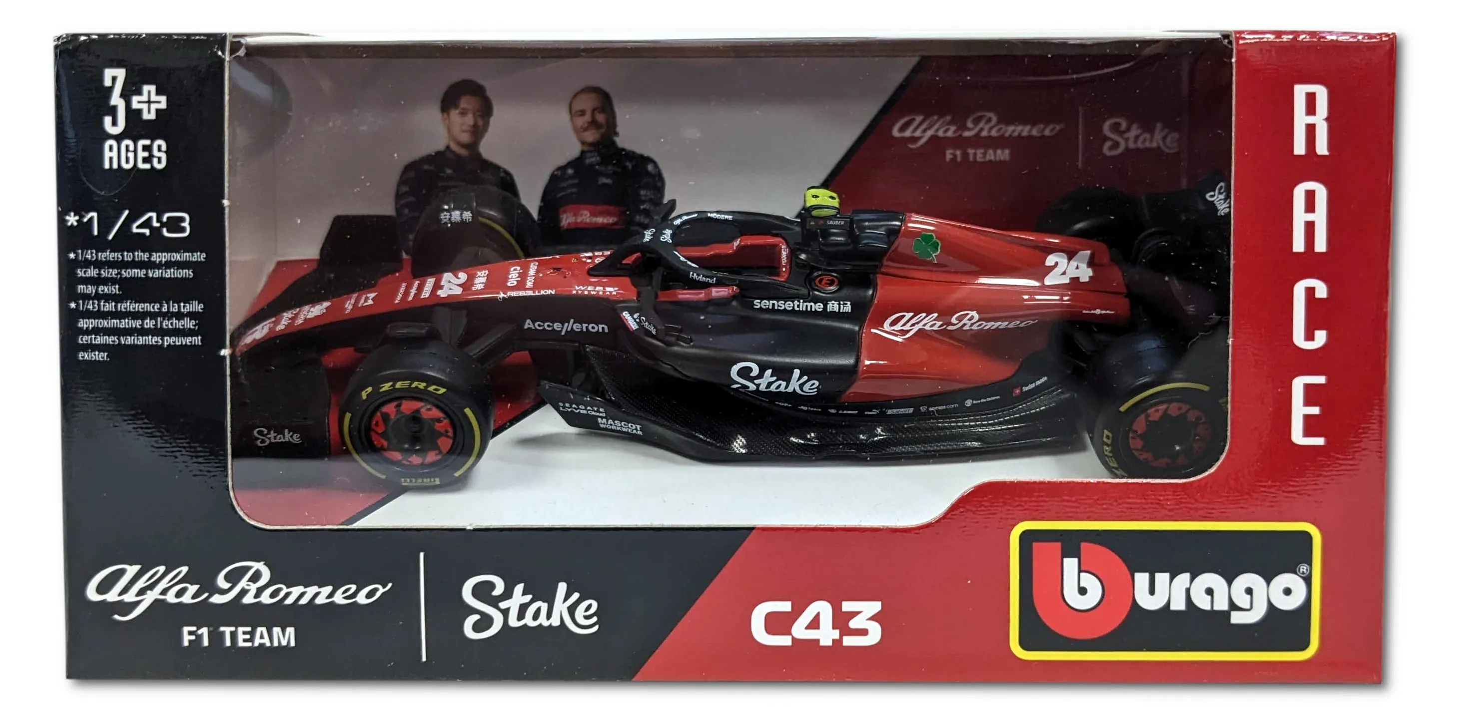 Bburago 18-38085Z - Modellauto - F1 Alfa Romeo C43 '23 #24 Zhou (Maßstab 1:43)