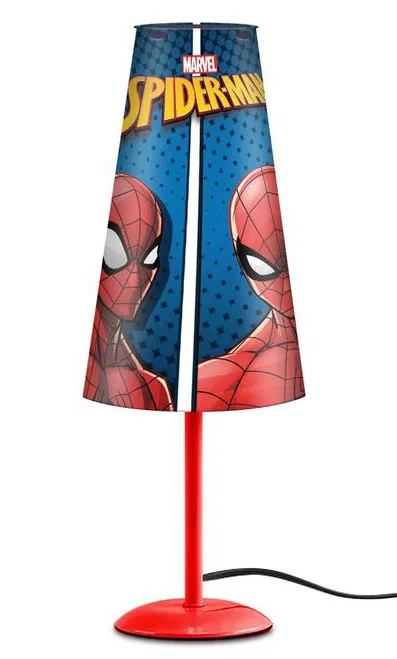Spiderman Nachttischlampe (konisch) Motiv 2, roter Standfuß
