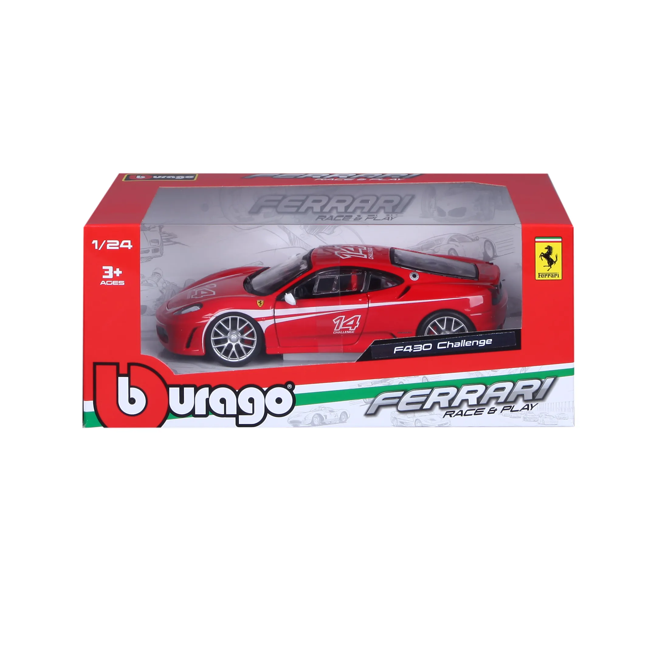 Bburago 18-26548 - Modellauto - Ferrari F430 Challenge [Centauria Version] (rot, Maßstab 1:24)