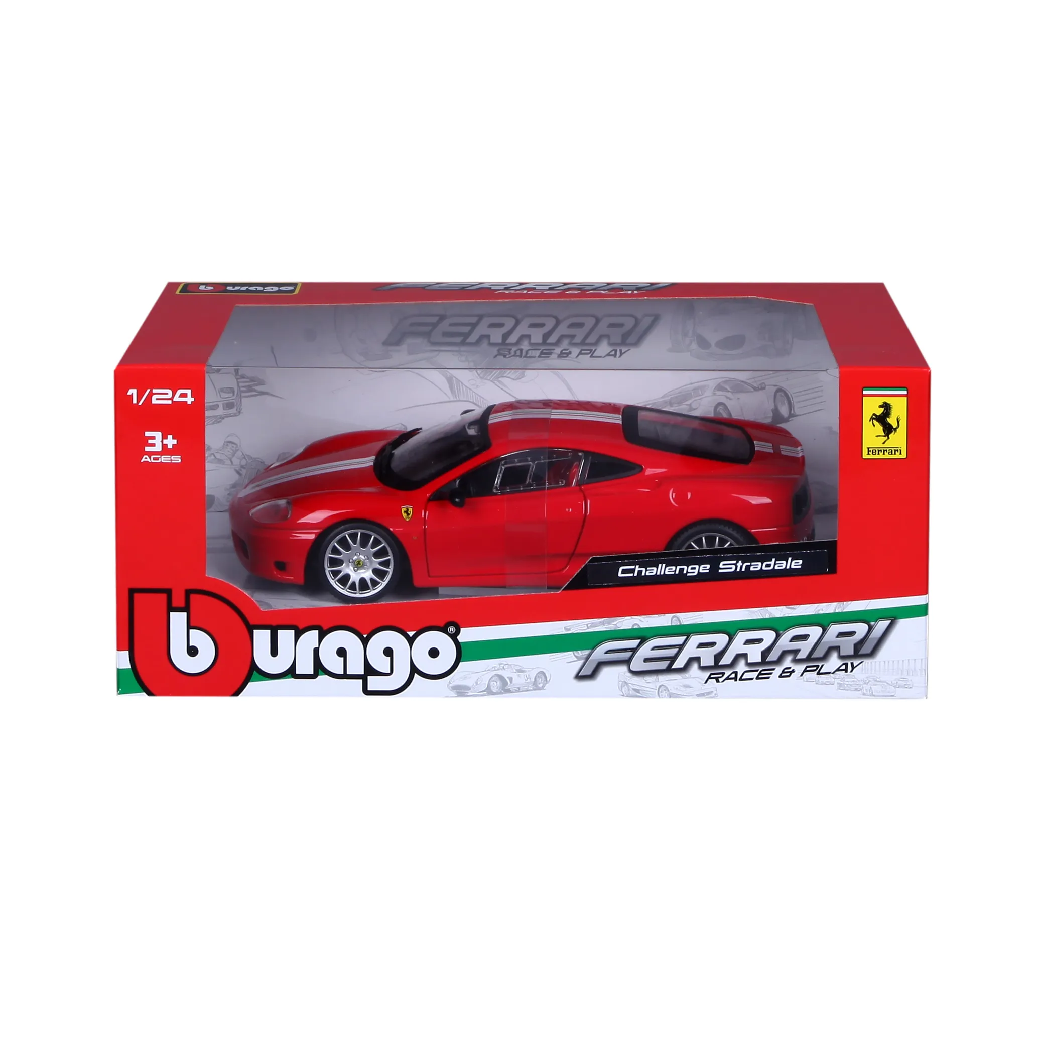 Bburago 18-26550 - Modellauto - Ferrari Challenge Stradale (rot, Maßstab 1:24)