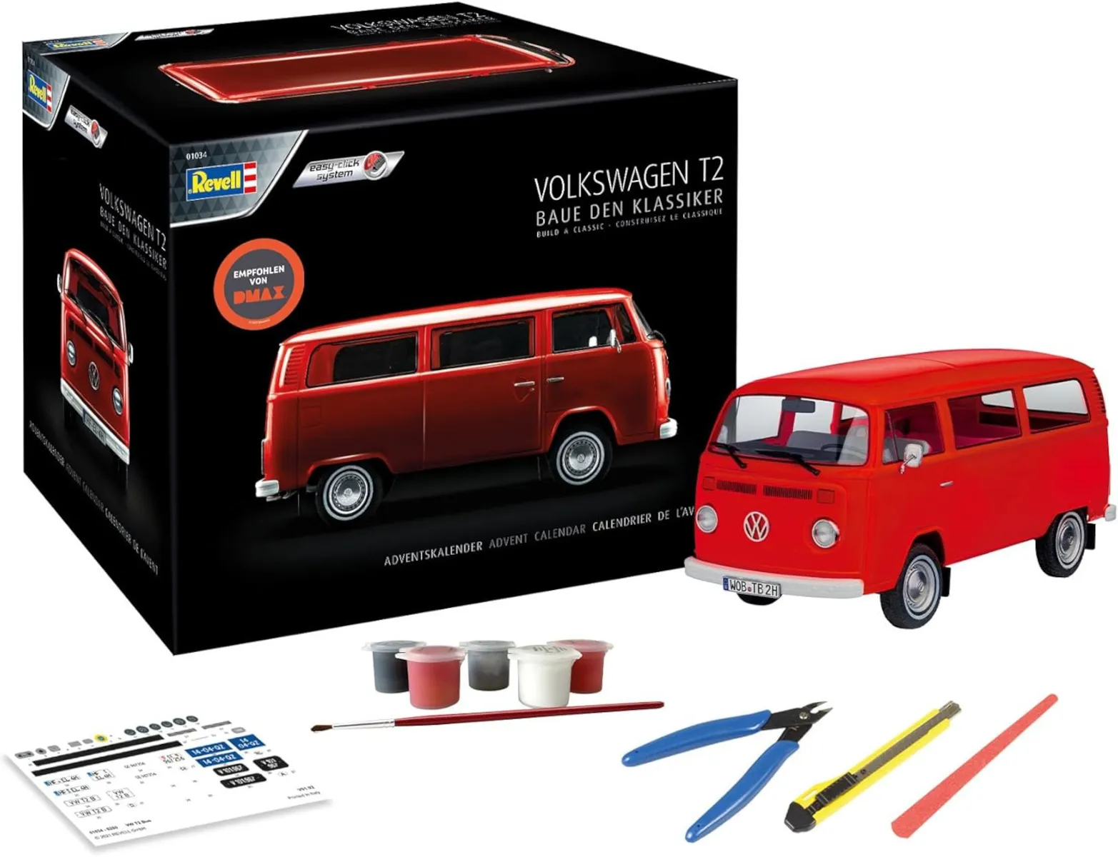 Revell 01034 - Adventskalender - Volkswagen T2, Baue in 24 Tagen deinen Klassiker
