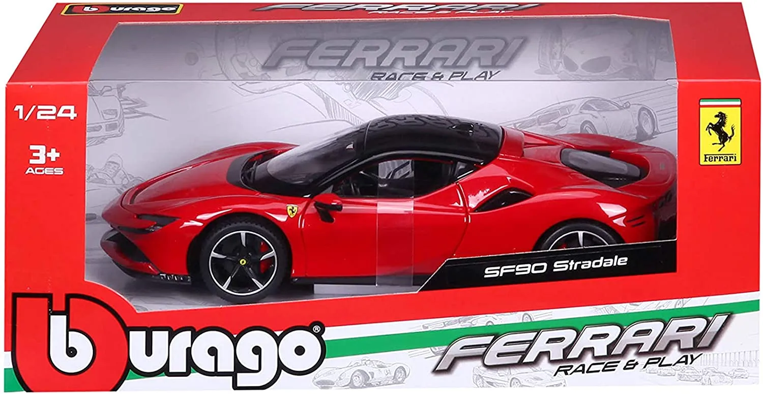 Bburago 18-26028 - Modellauto - Ferrari R&P SF90 Stradale (rot, Maßstab 1:24)