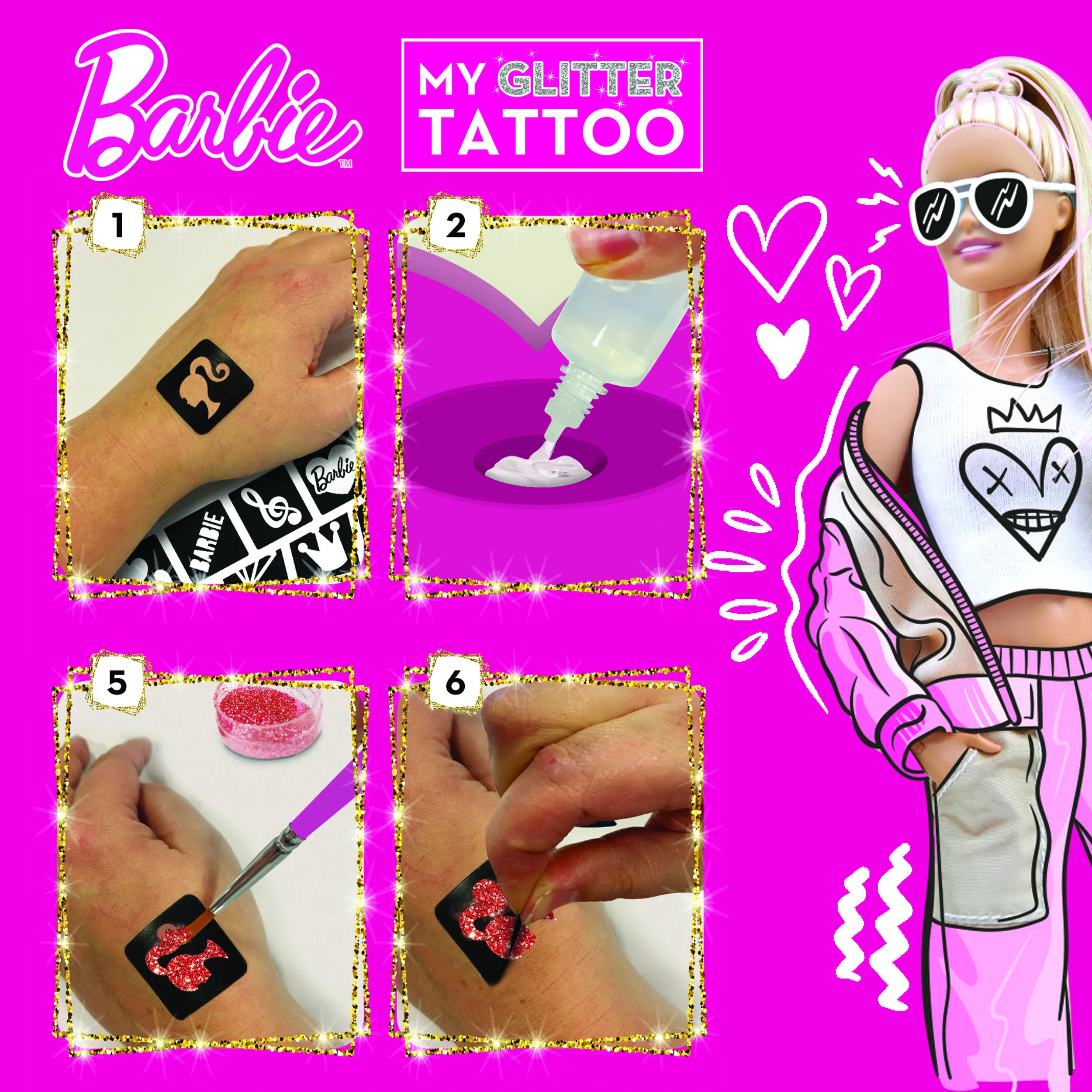 Lisciani 100958 - Barbie Glitzer Tattoos