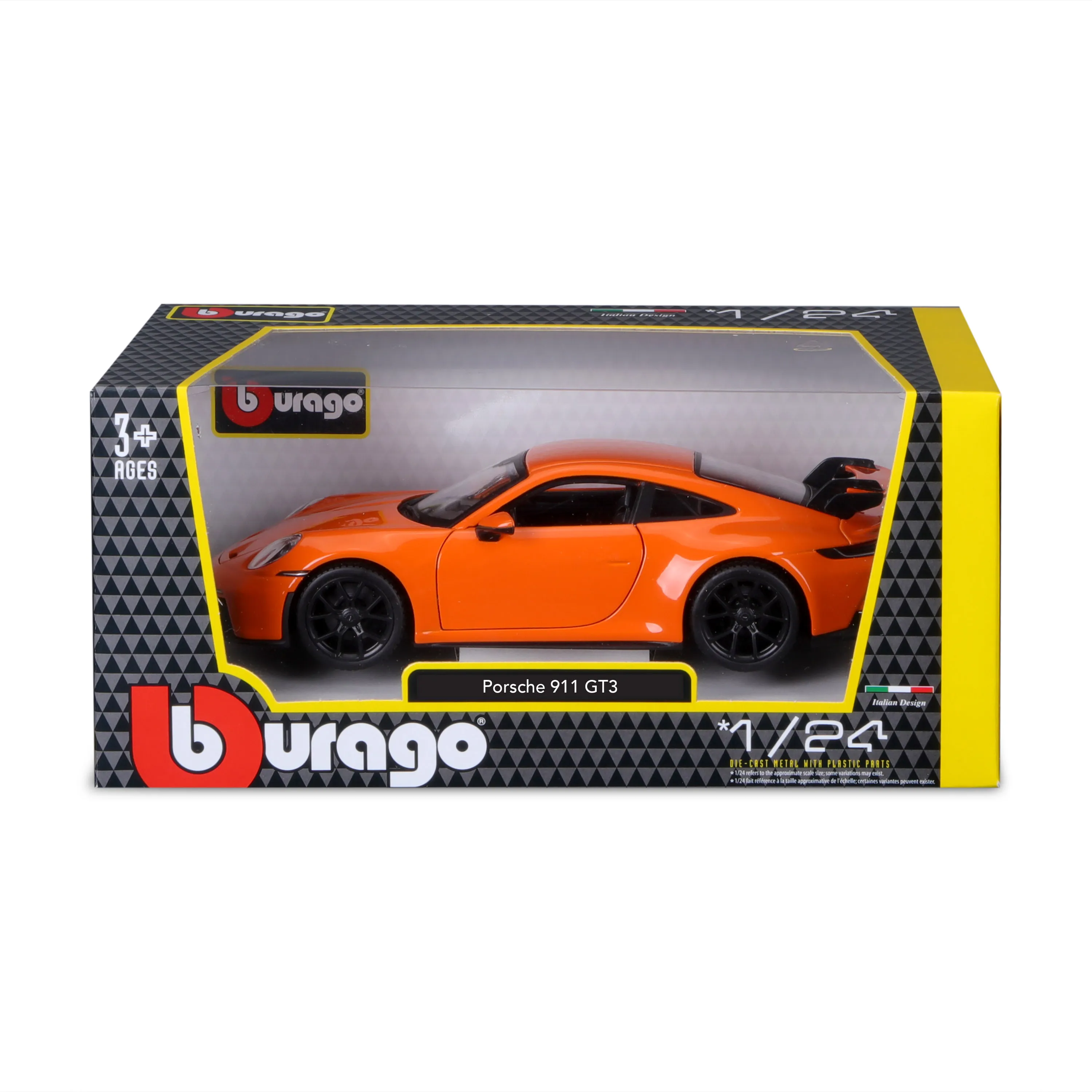 Bburago 18-21104 - Modellauto - Porsche 911 GT3 '21 (orange, Maßstab 1:24)
