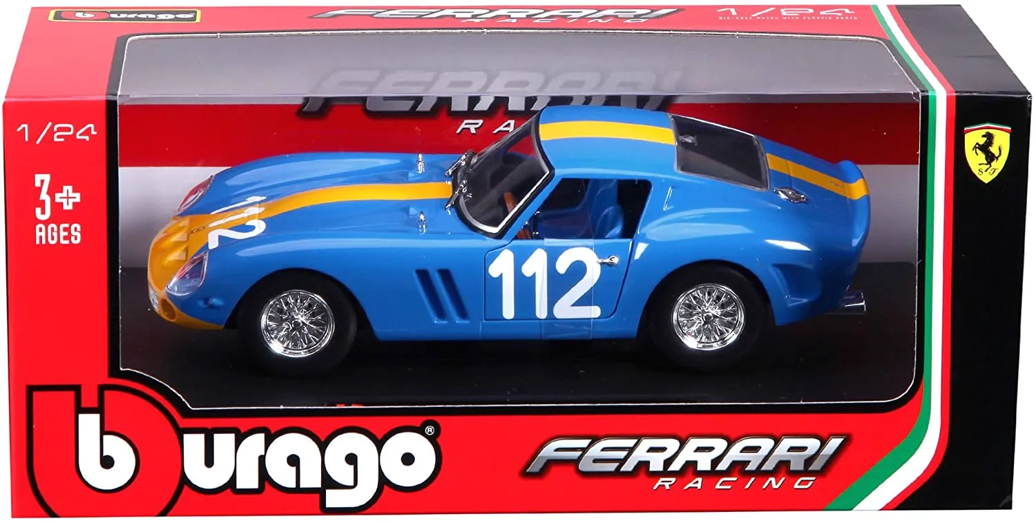 Bburago - Modellauto -  Ferrari 250 GTO #112 (hellblau, Maßstab 1:24)